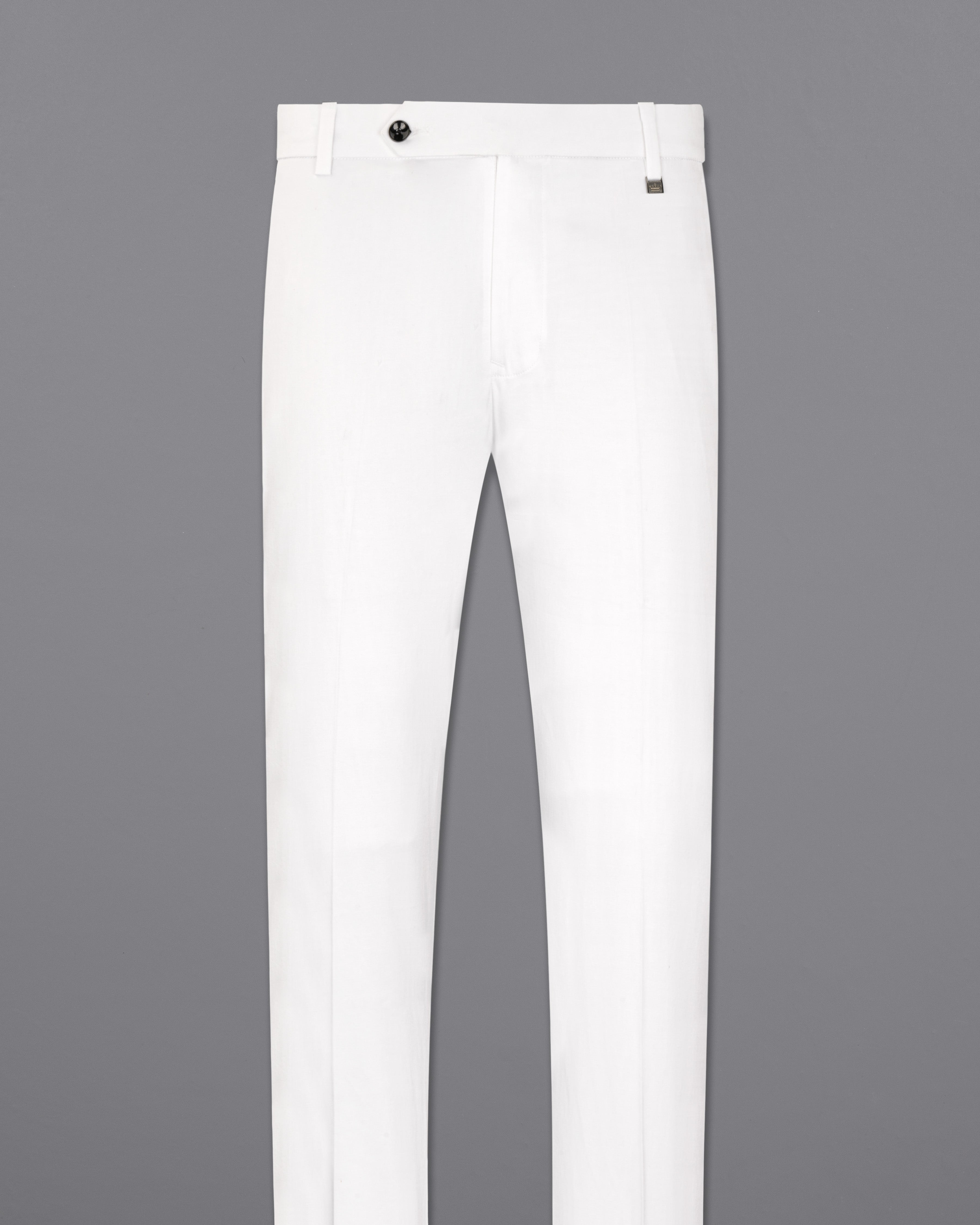 Bright White Stretchable Premium Cotton Tuxedo Traveler Suit