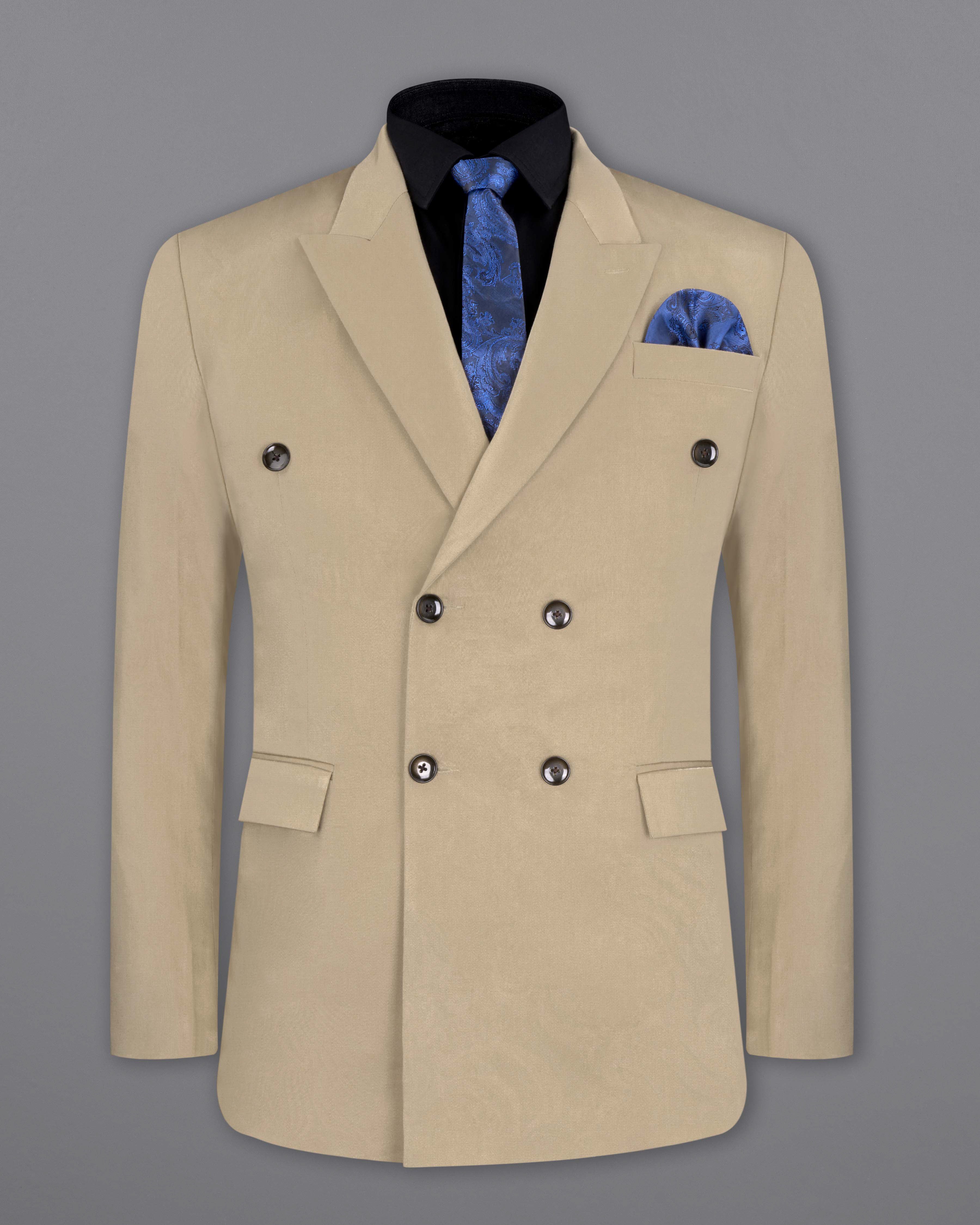 Quicksand Brown Stretchable Double Breasted Premium Cotton Traveler Suit ST2653-DB-36, ST2653-DB-38, ST2653-DB-40, ST2653-DB-42, ST2653-DB-44, ST2653-DB-46, ST2653-DB-48, ST2653-DB-50, ST2653-DB-52, ST2653-DB-54, ST2653-DB-56, ST2653-DB-58, ST2653-DB-60