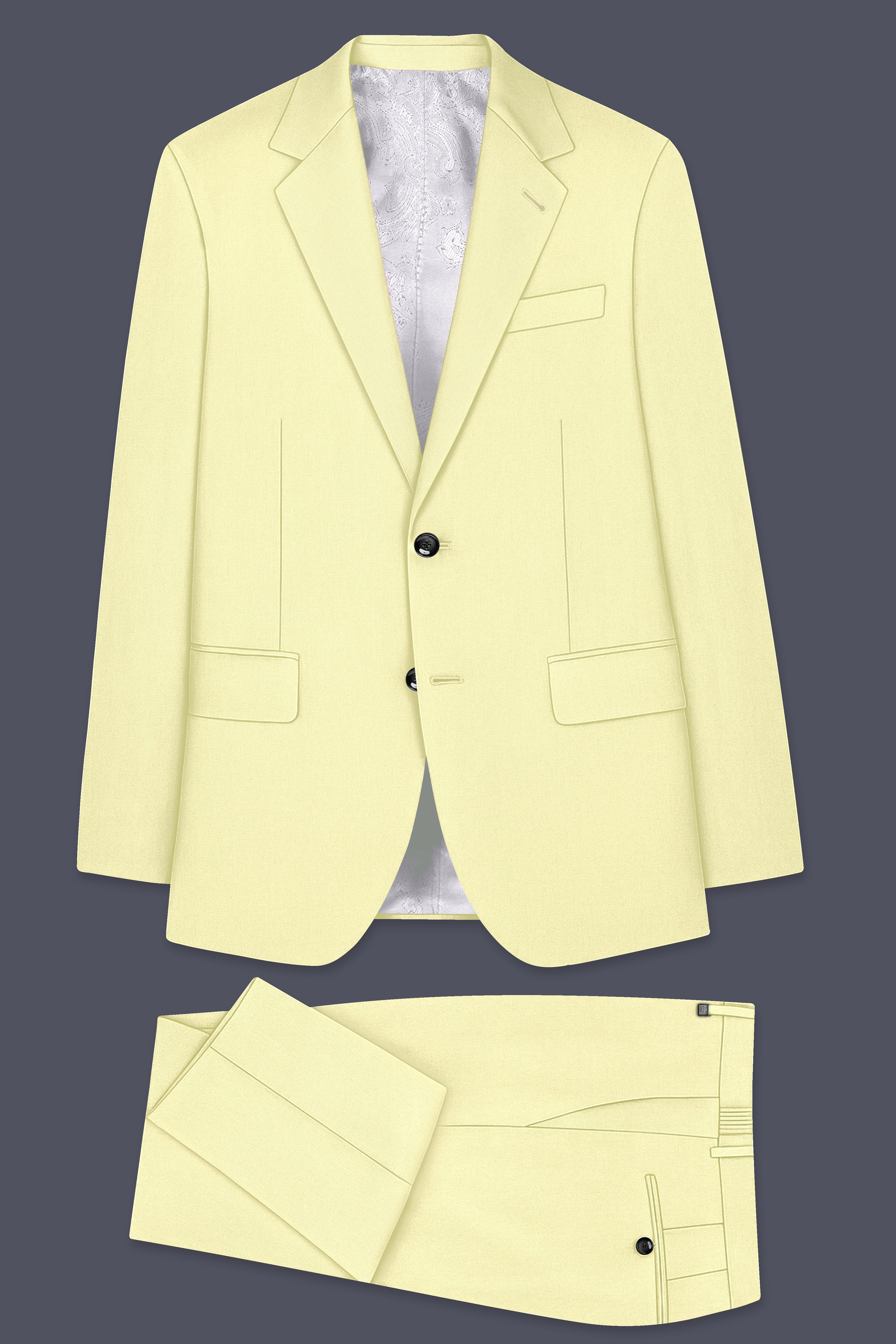 Maize Cream Stretchable Premium Cotton Traveler Suit