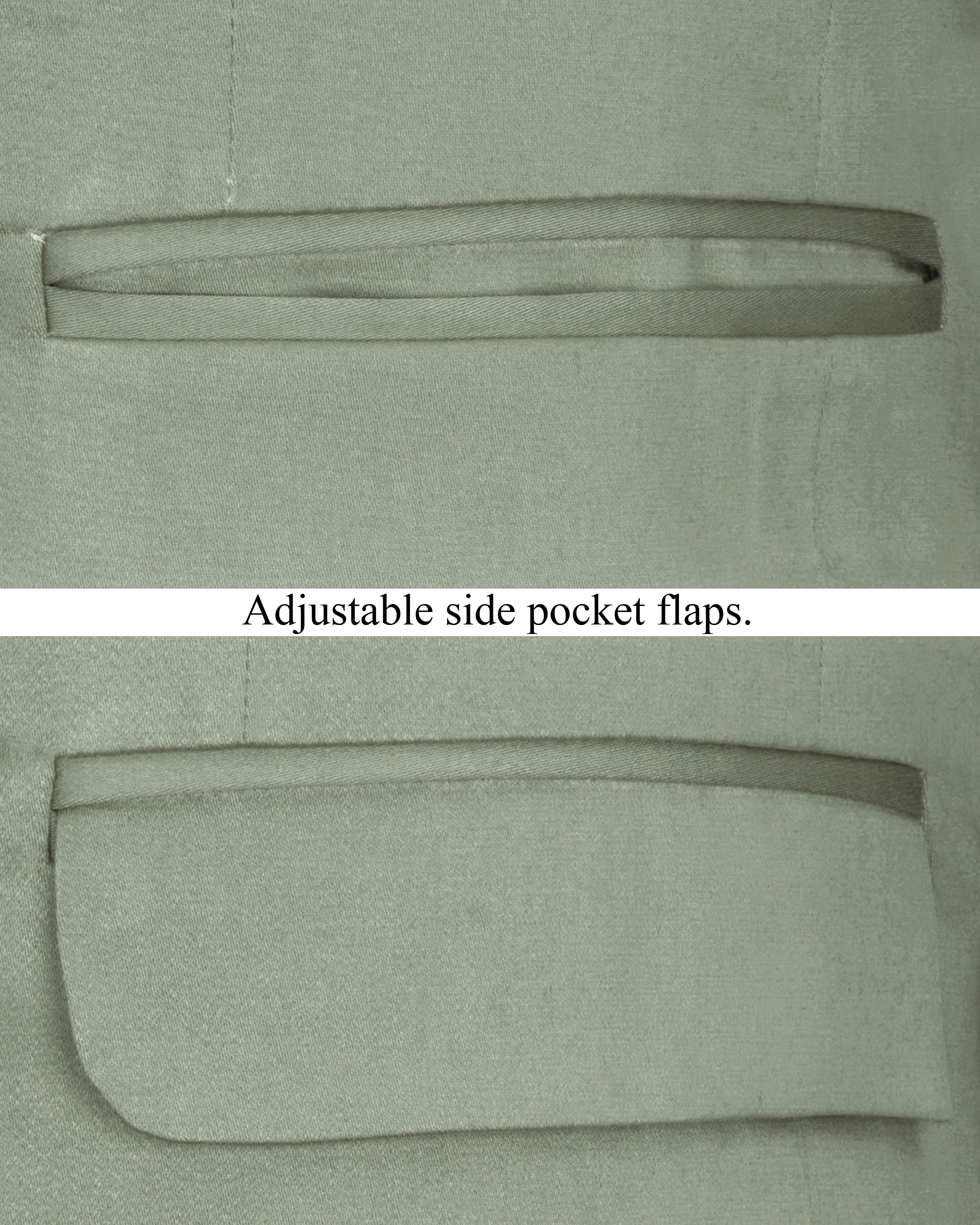 Granite Green Stretchable Double Breasted Premium Cotton Traveler Suit
