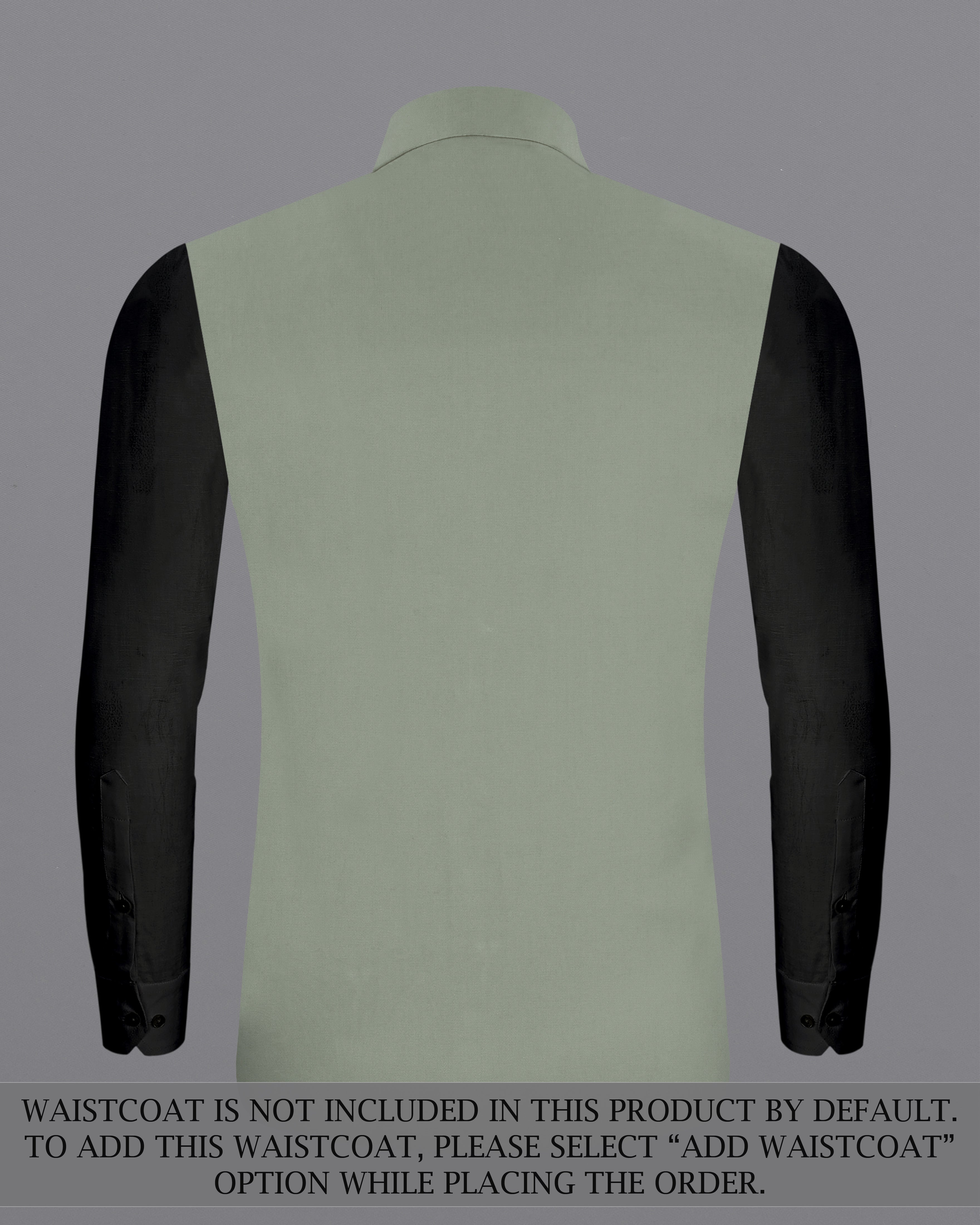 Granite Green Cross Placket Bandhgala Premium Cotton Stretchable Traveler Suit