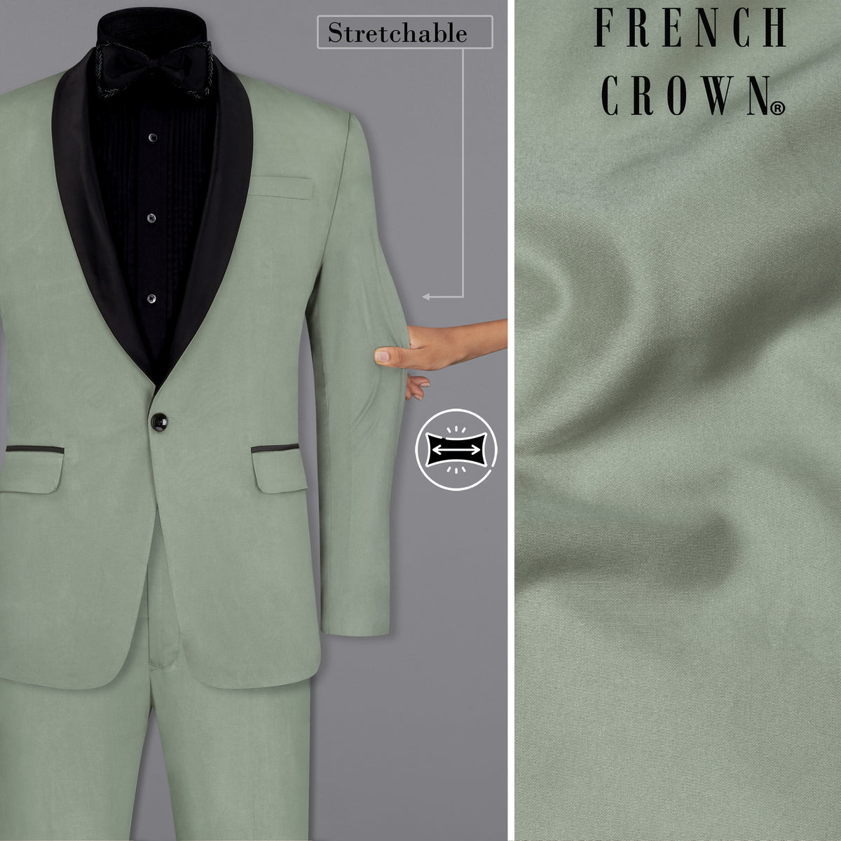 Stitch & Tie Green Stretch Suit Separates Wedding Tuxedo