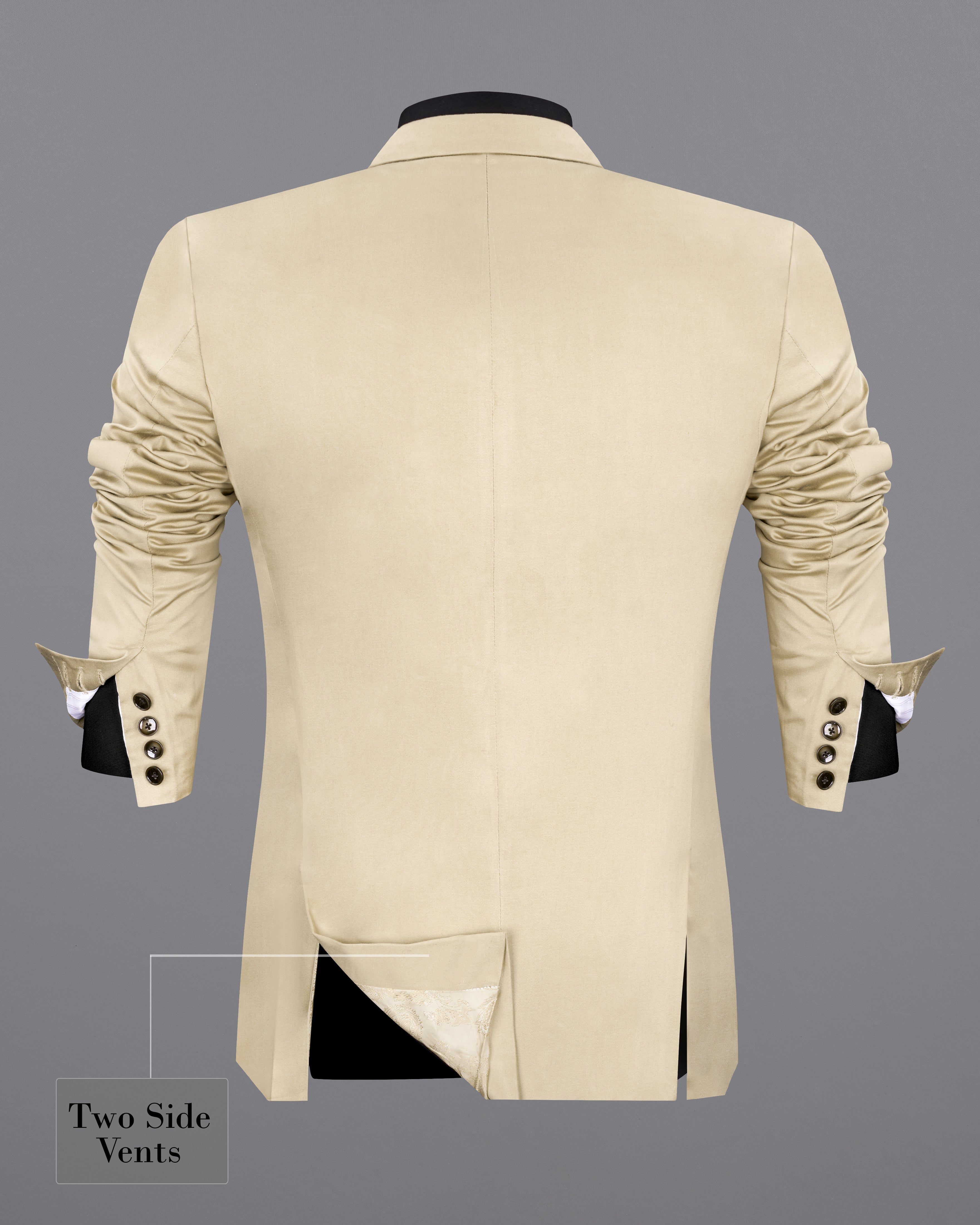 Moon Mist Plain-Solid Premium Cotton Single Breasted Suits for Men.