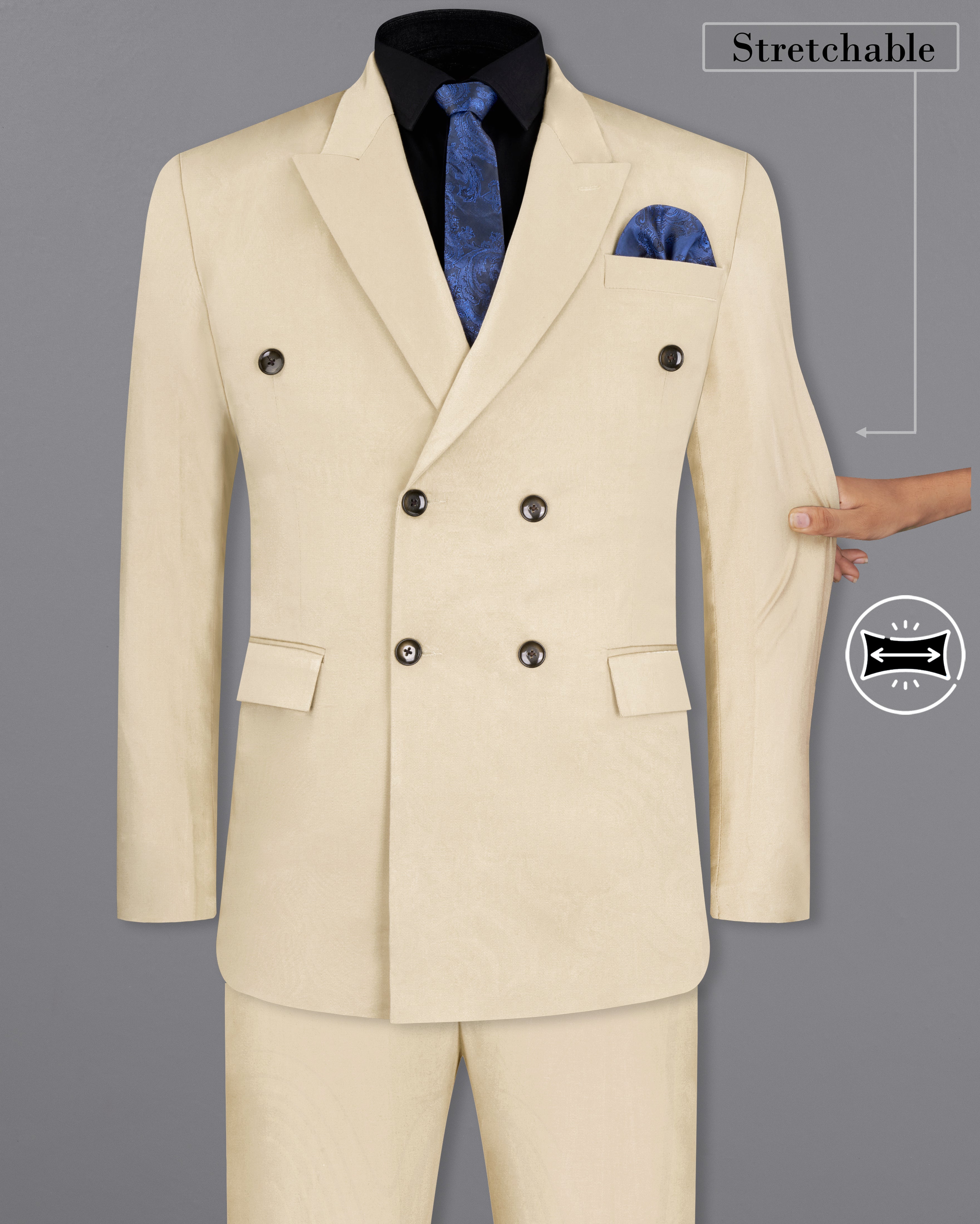 cream colour 5 piece suit