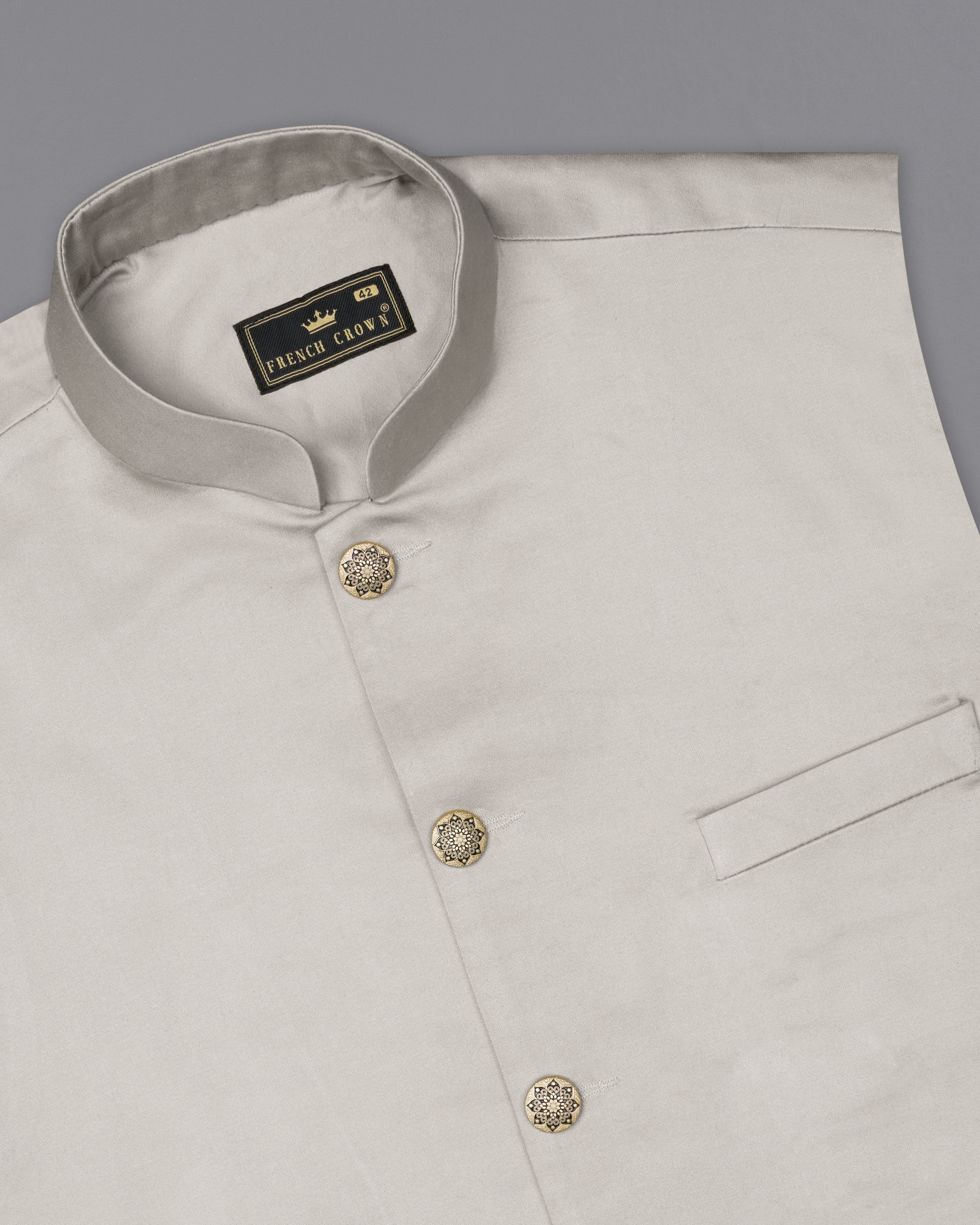 Boys Silk Cotton Royal Blue Half Sleeves Shirt with Adjustable Cream D