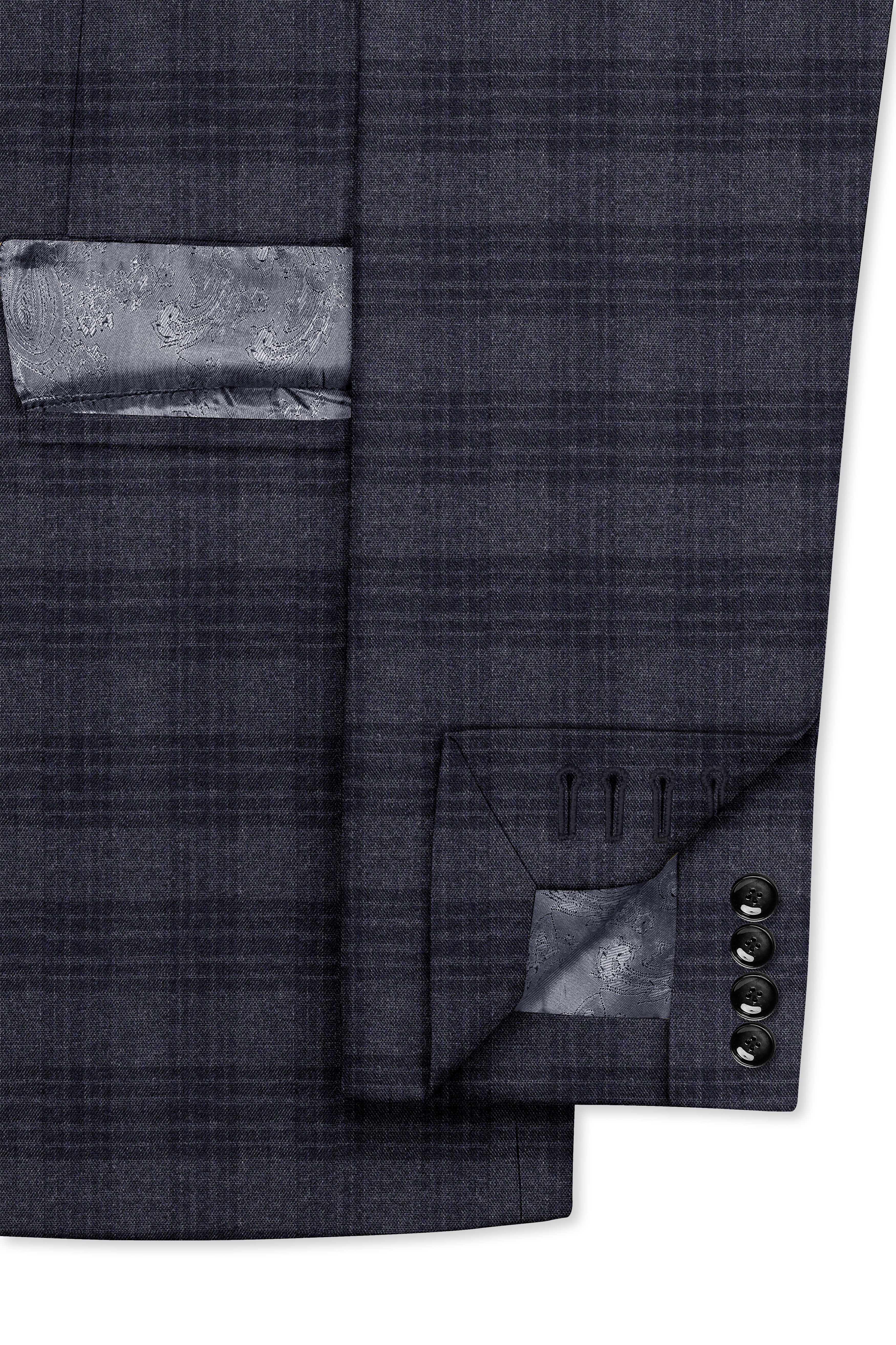 Tuna Gray Plaid Single-Breasted Suit