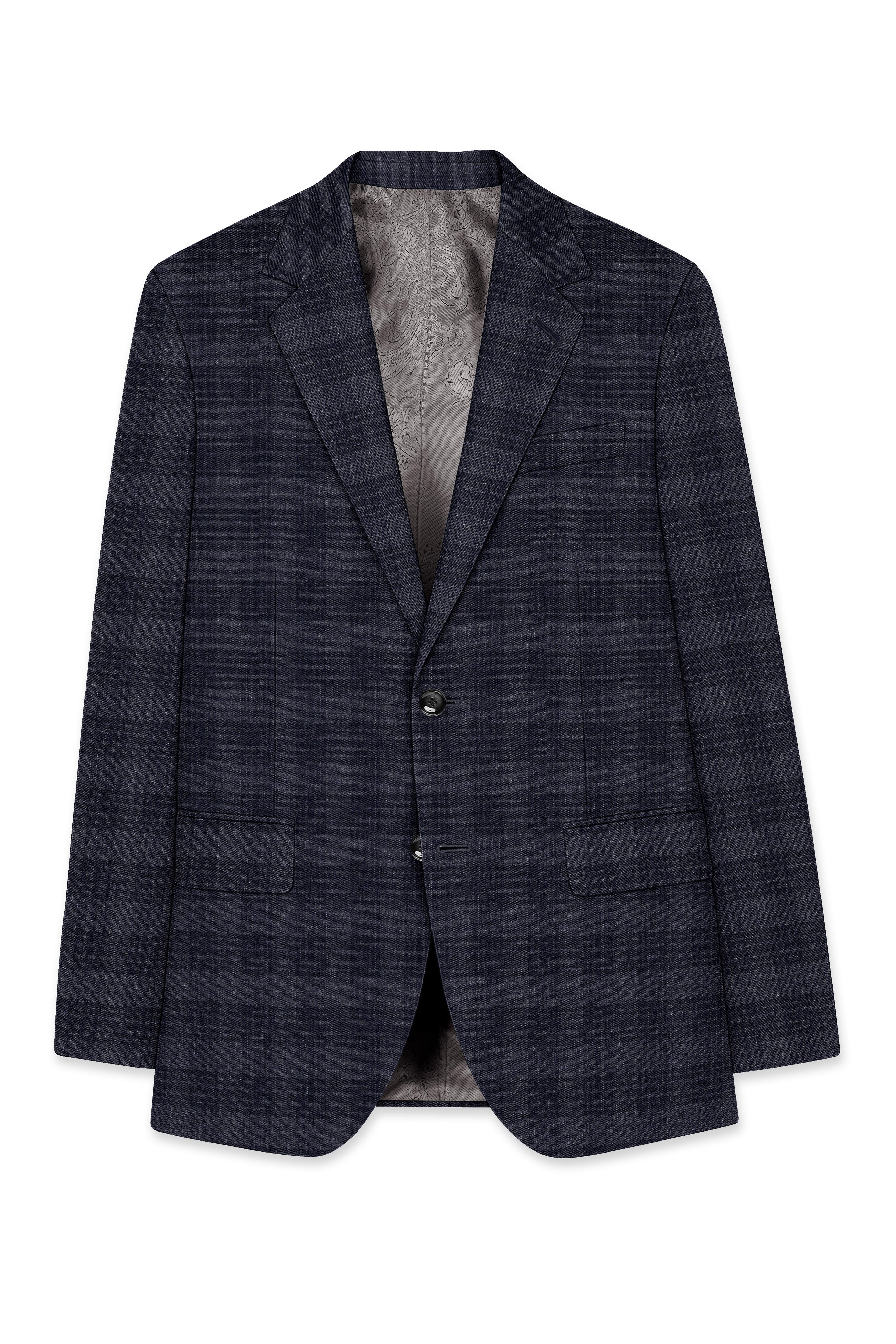 Tuna Gray Plaid Single-Breasted Suit