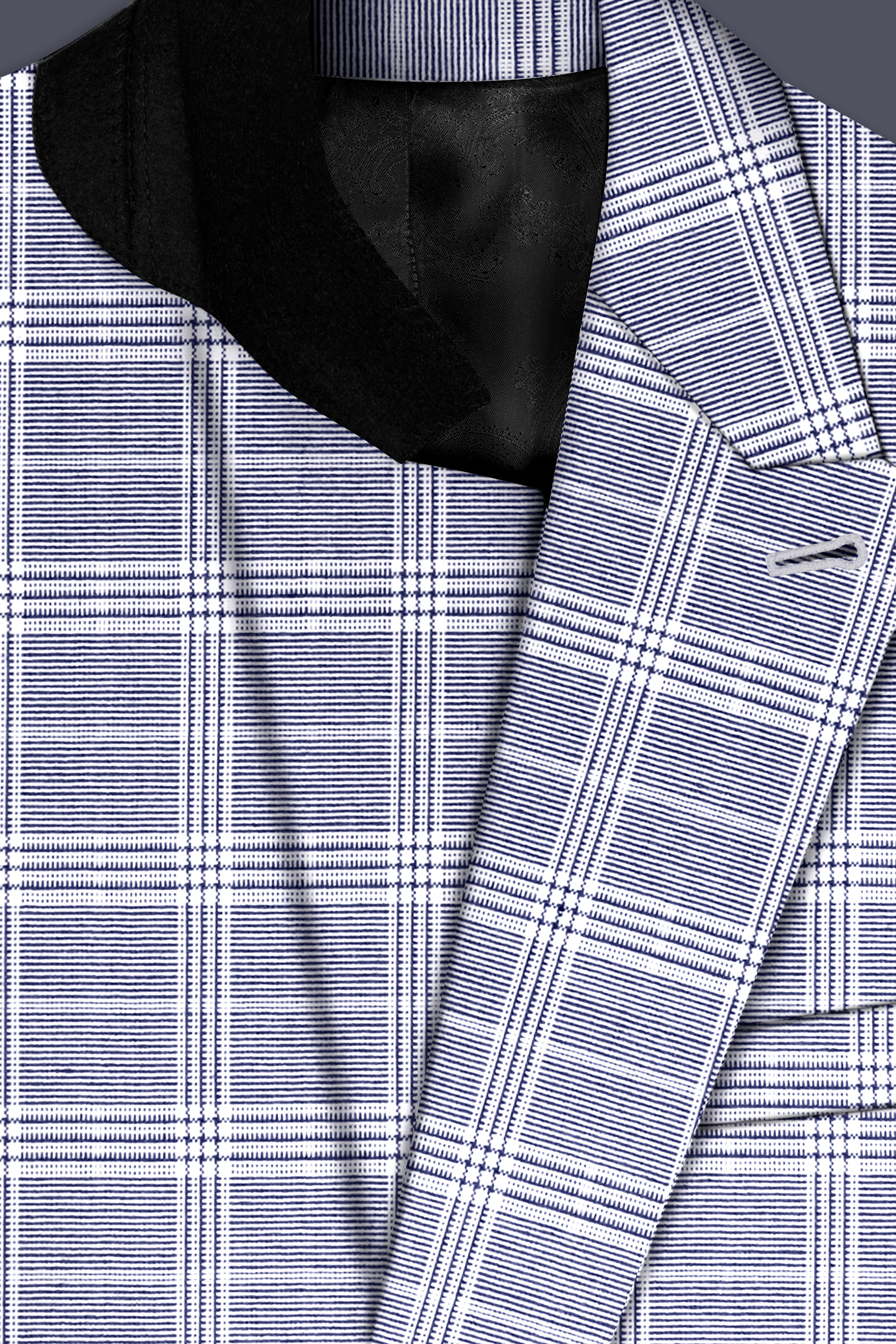 Monsoon Gray Plaid Double-Breasted Suit
