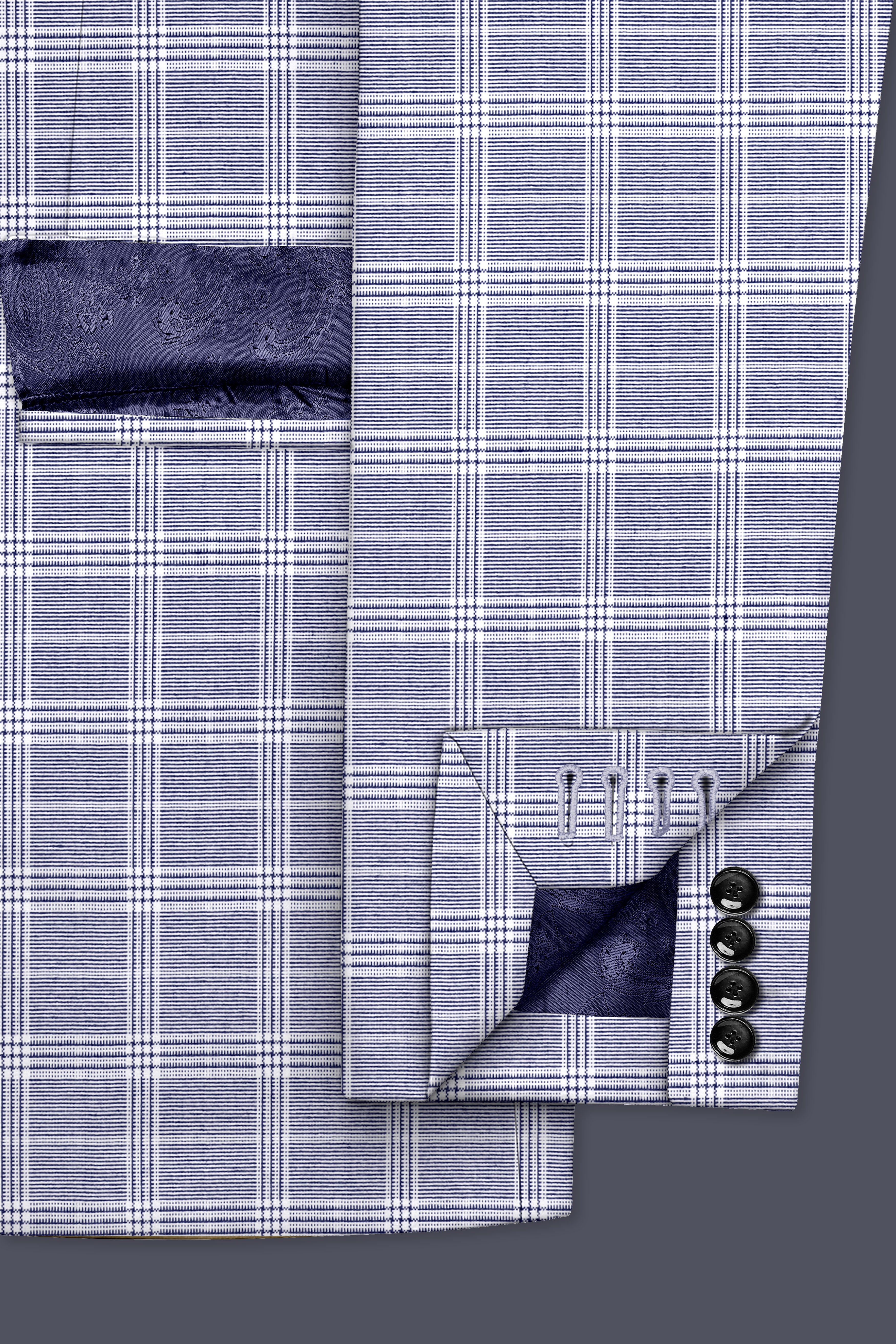 Monsoon Gray Plaid Double-Breasted Suit