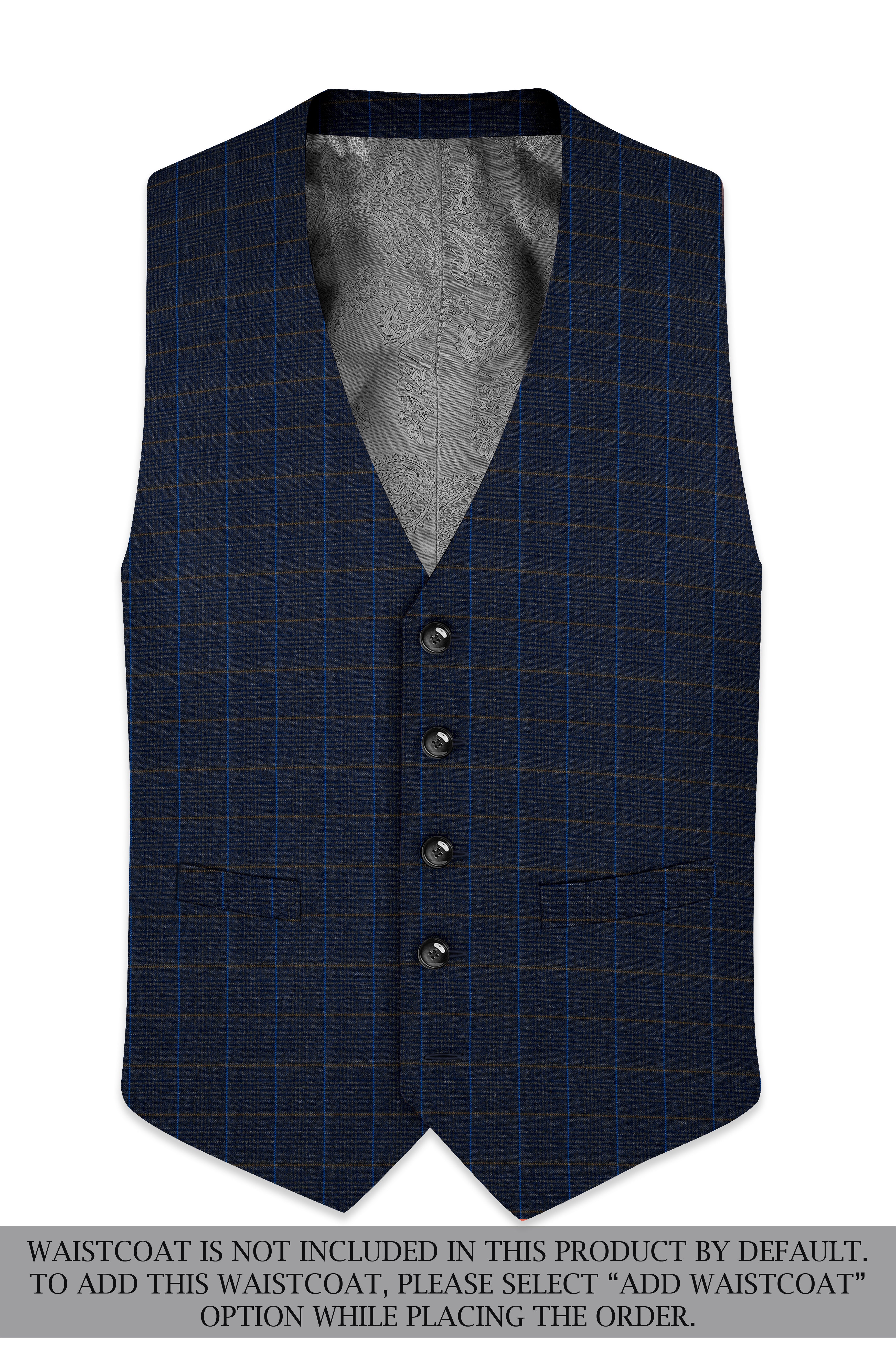 Iridium Dark Gray Windowpane Double Breaste Suit