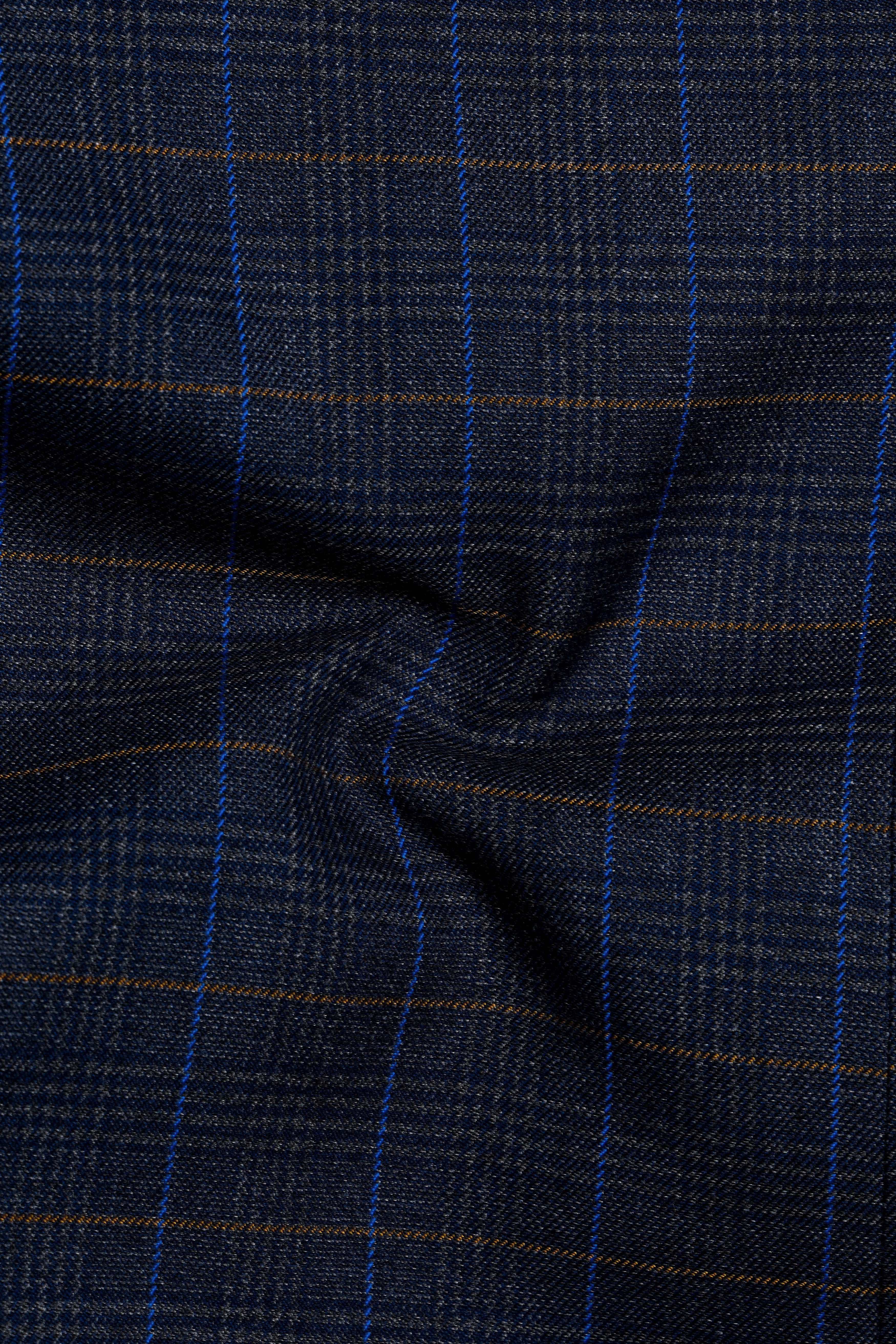 Iridium Dark Gray Windowpane Double Breaste Suit