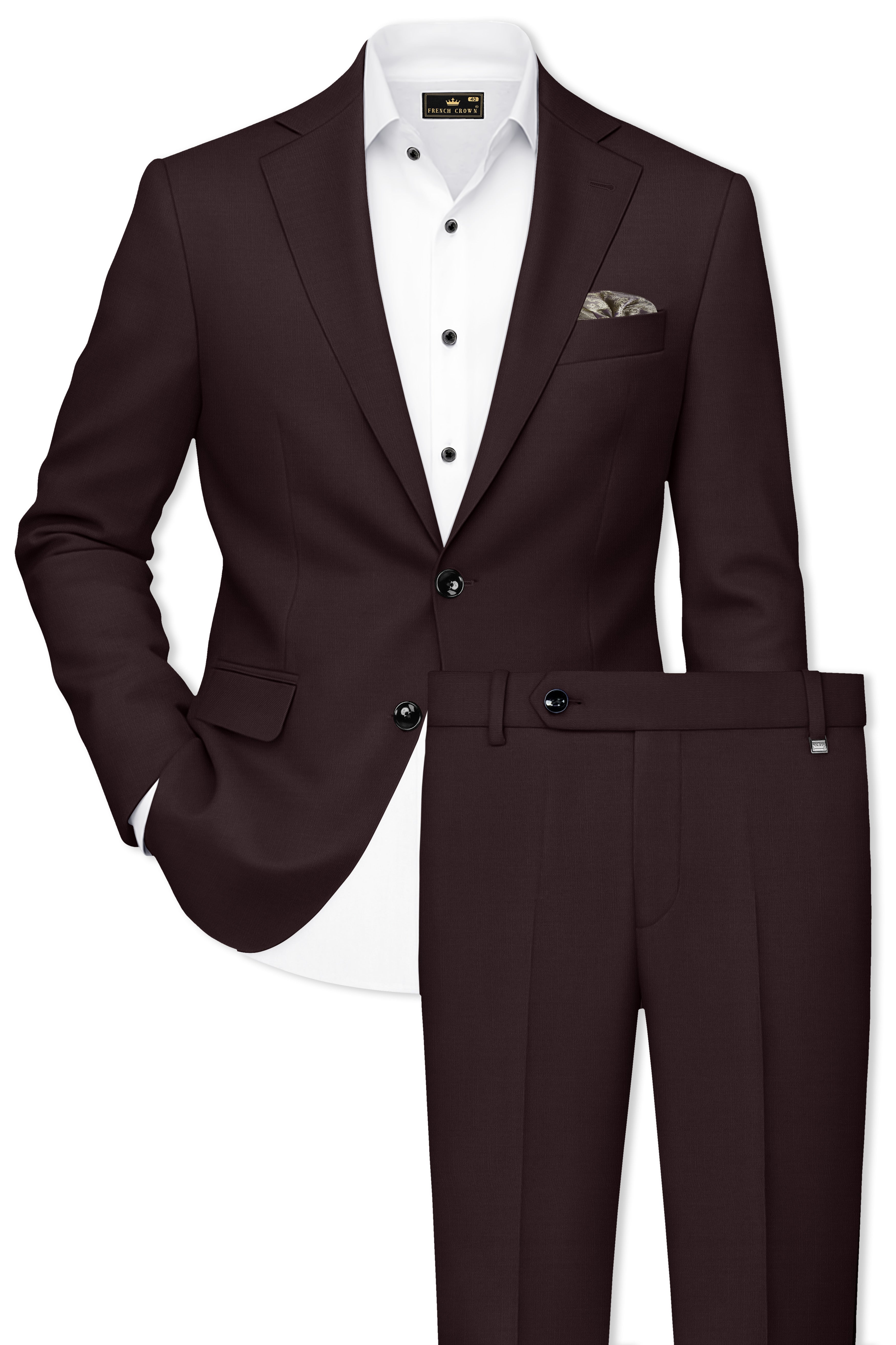 Woody Dark Brown Single Breasted Suit