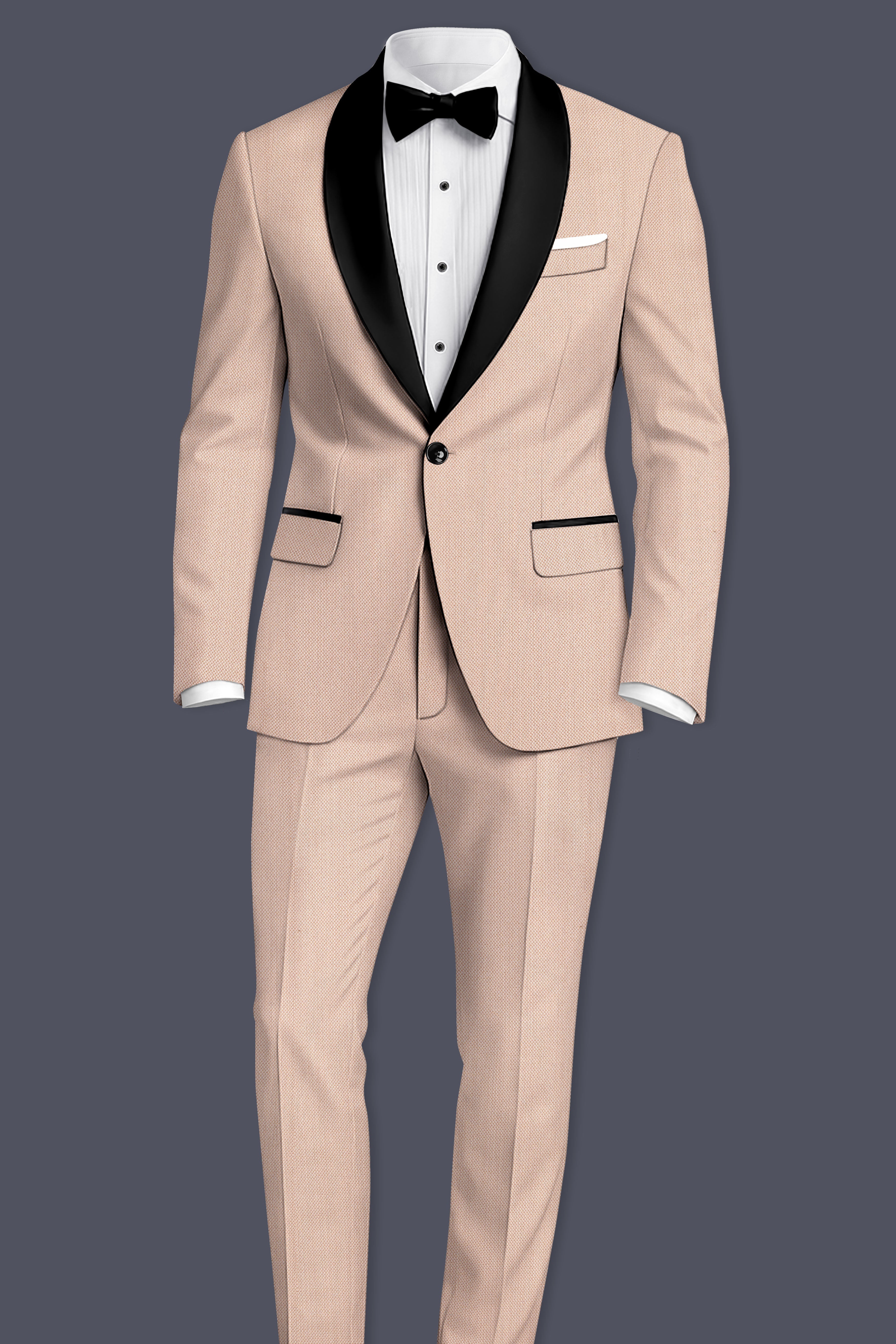 Thistle Brown Dobby Textured Tuxedo Suit
