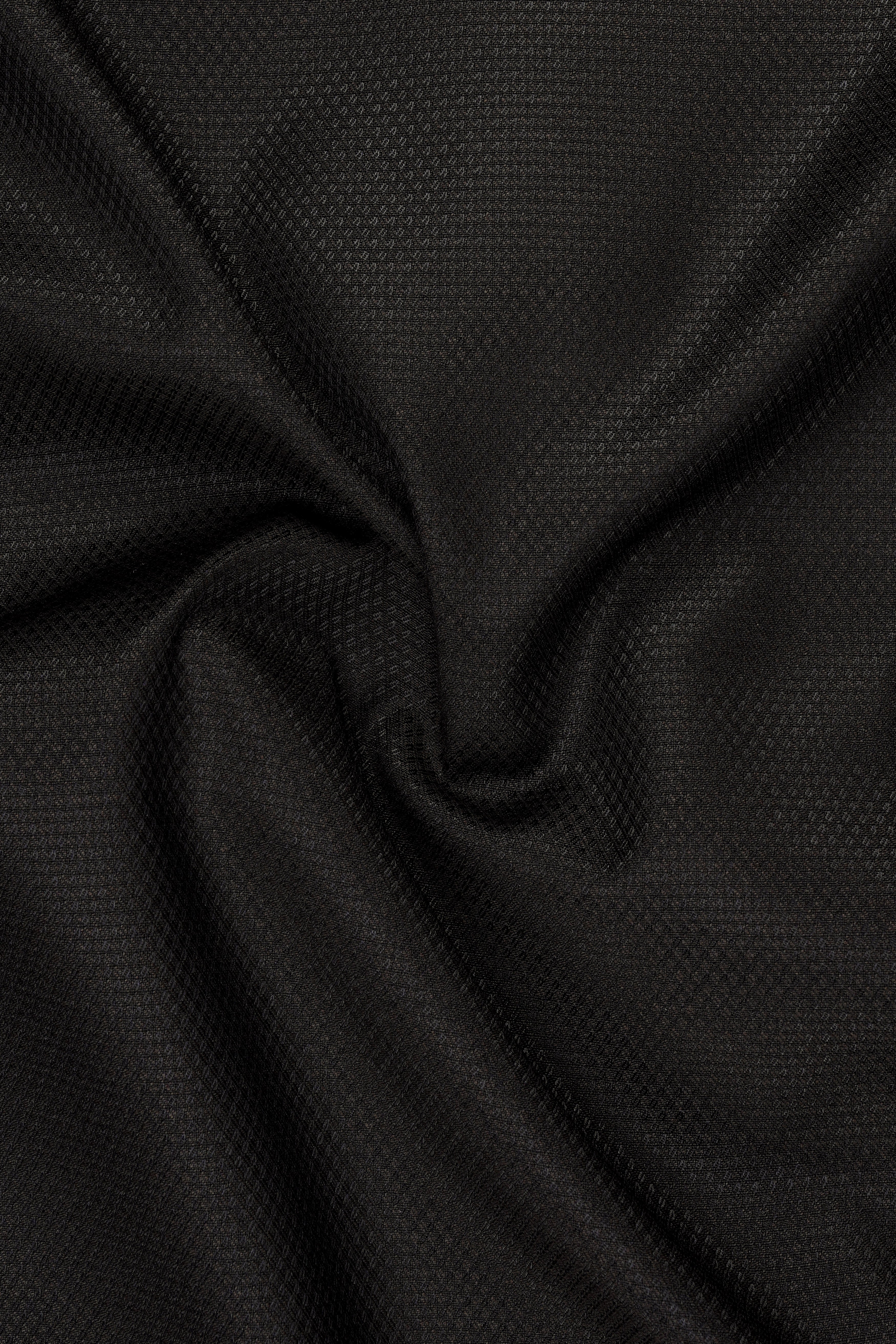 Merline Dark Brown Dobby Textured Double Breasted Suit