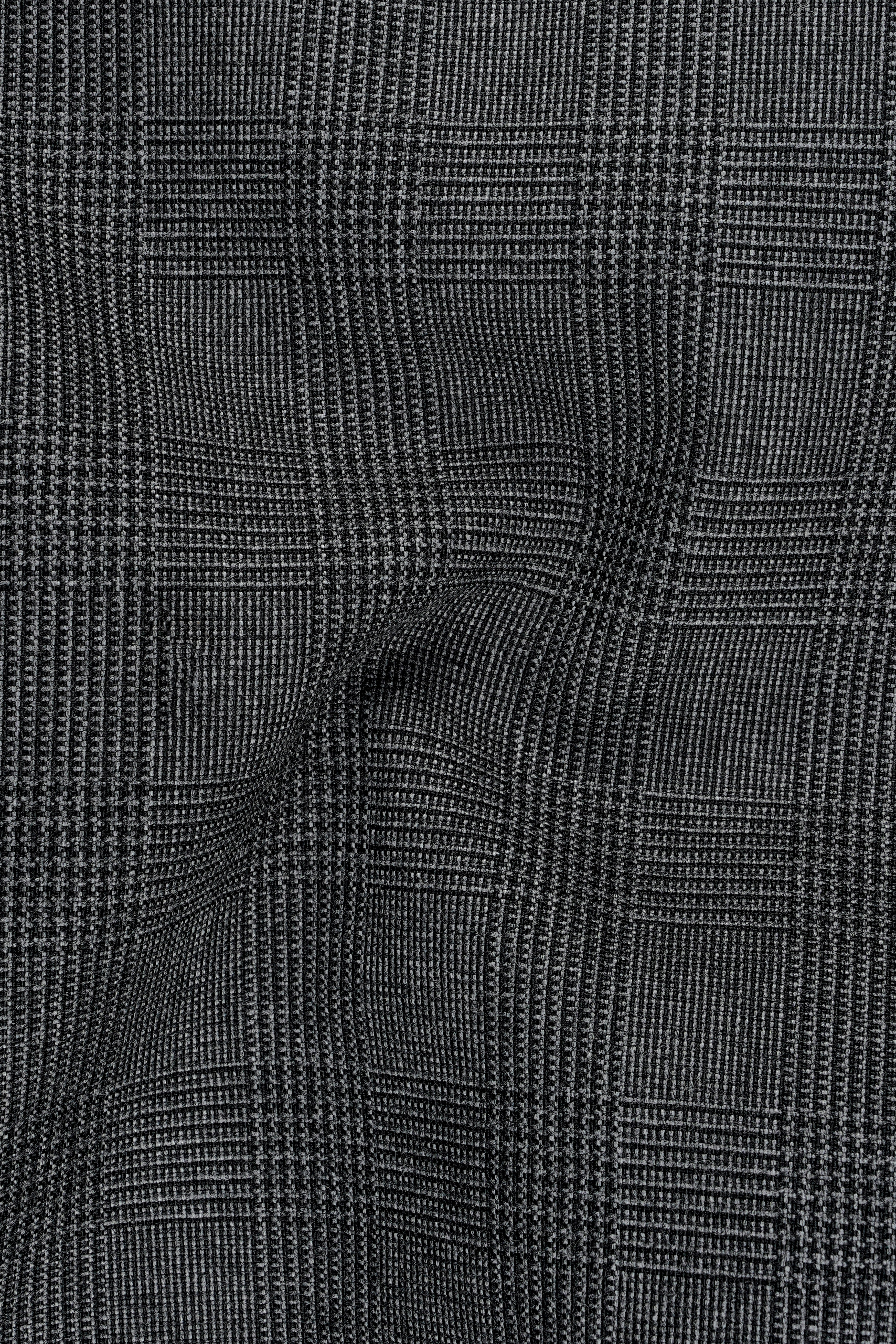Tundora Dark Gray Subtle Plaid Double-Breasted Suit