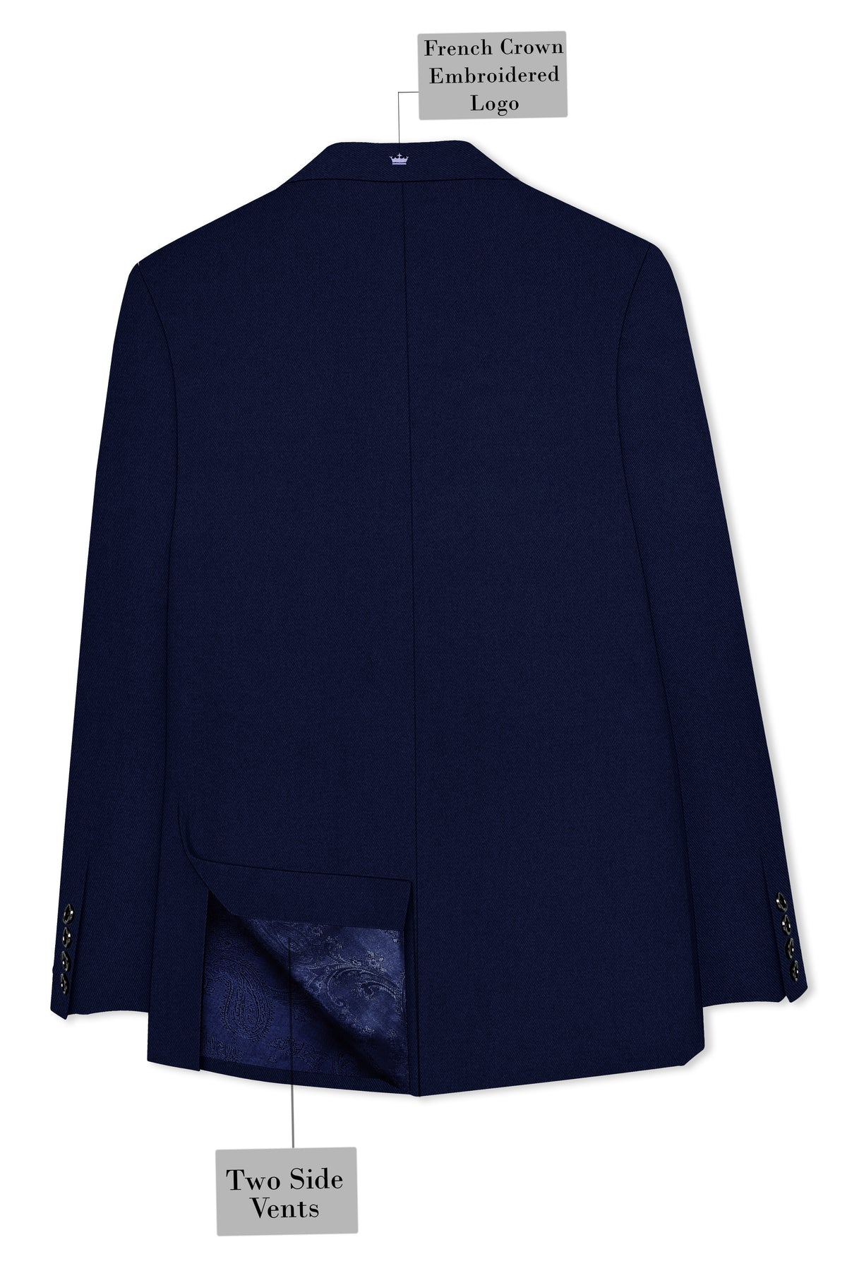 Mirage Blue Wool Rich Double Breasted Blazer