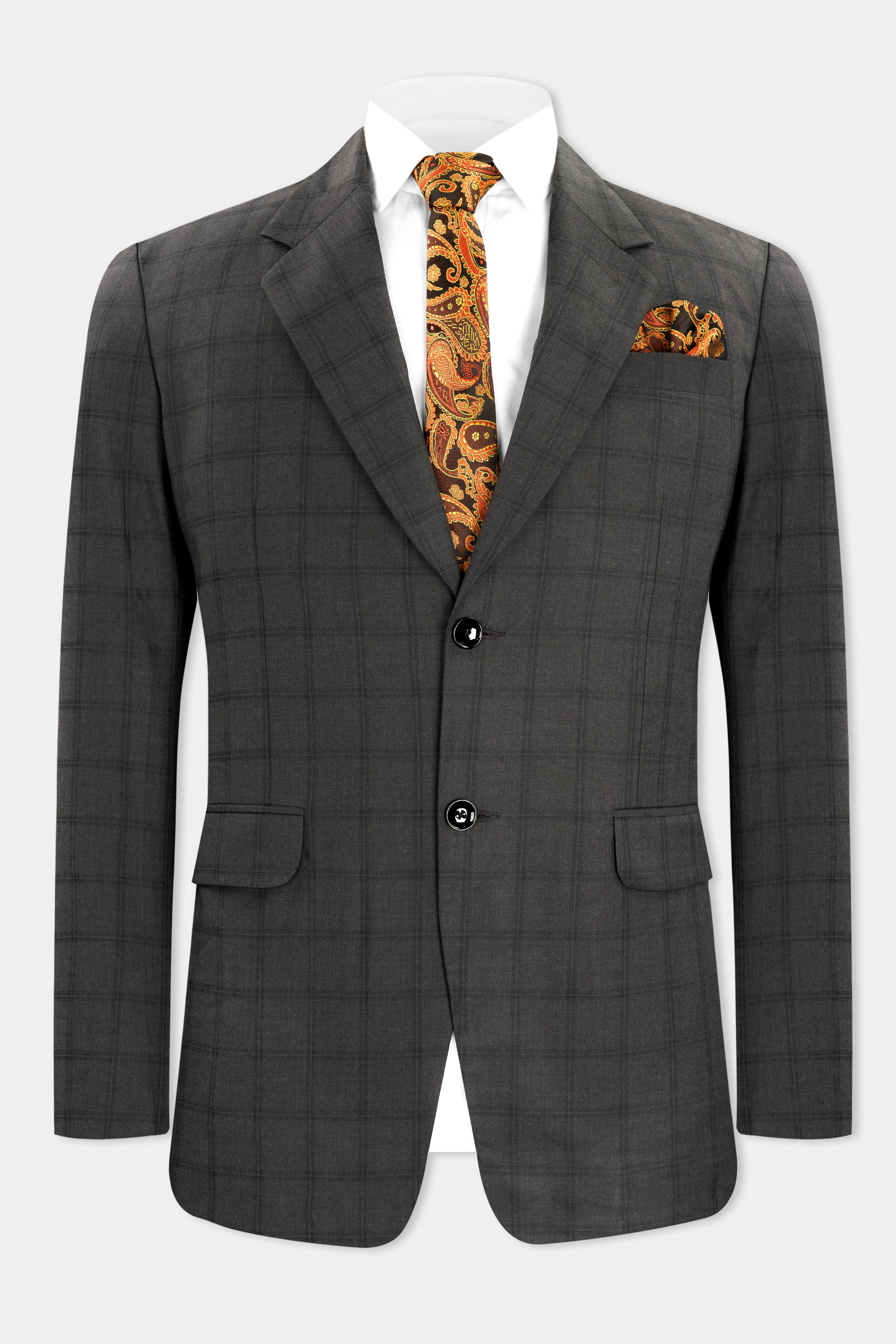 Chicago Gray Checkered Wool Rich Single Breasted Suit ST2741-SB-36, ST2741-SB-38, ST2741-SB-40, ST2741-SB-42, ST2741-SB-44, ST2741-SB-46, ST2741-SB-48, ST2741-SB-50, ST2741-SB-52, ST2741-SB-54, ST2741-SB-56, ST2741-SB-58, ST2741-SB-60