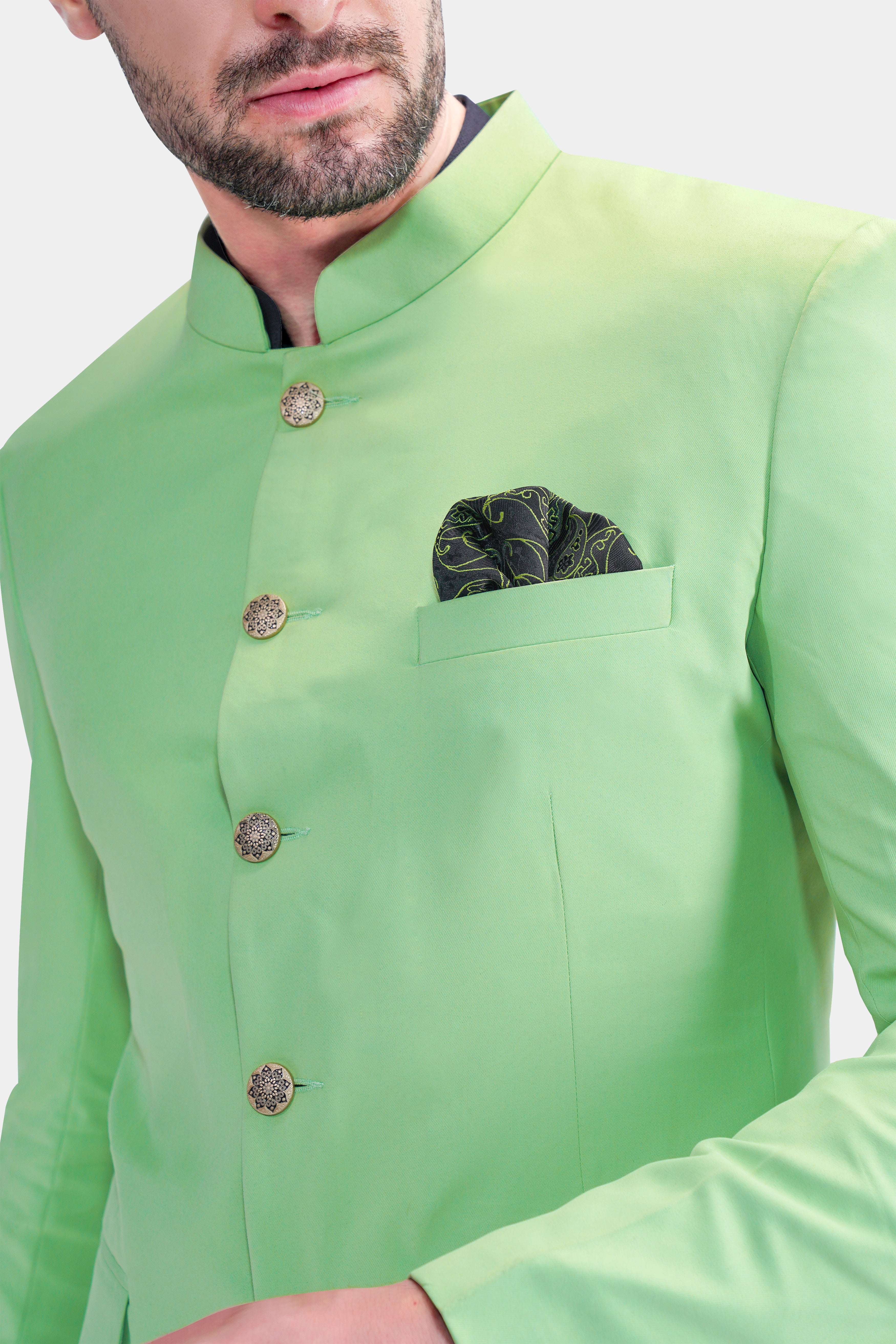 Pistachio Green Wool Rich Bandhgala Suit ST2752-BG-36, ST2752-BG-38, ST2752-BG-40, ST2752-BG-42, ST2752-BG-44, ST2752-BG-46, ST2752-BG-48, ST2752-BG-50, ST2752-BG-52, ST2752-BG-54, ST2752-BG-56, ST2752-BG-58, ST2752-BG-60