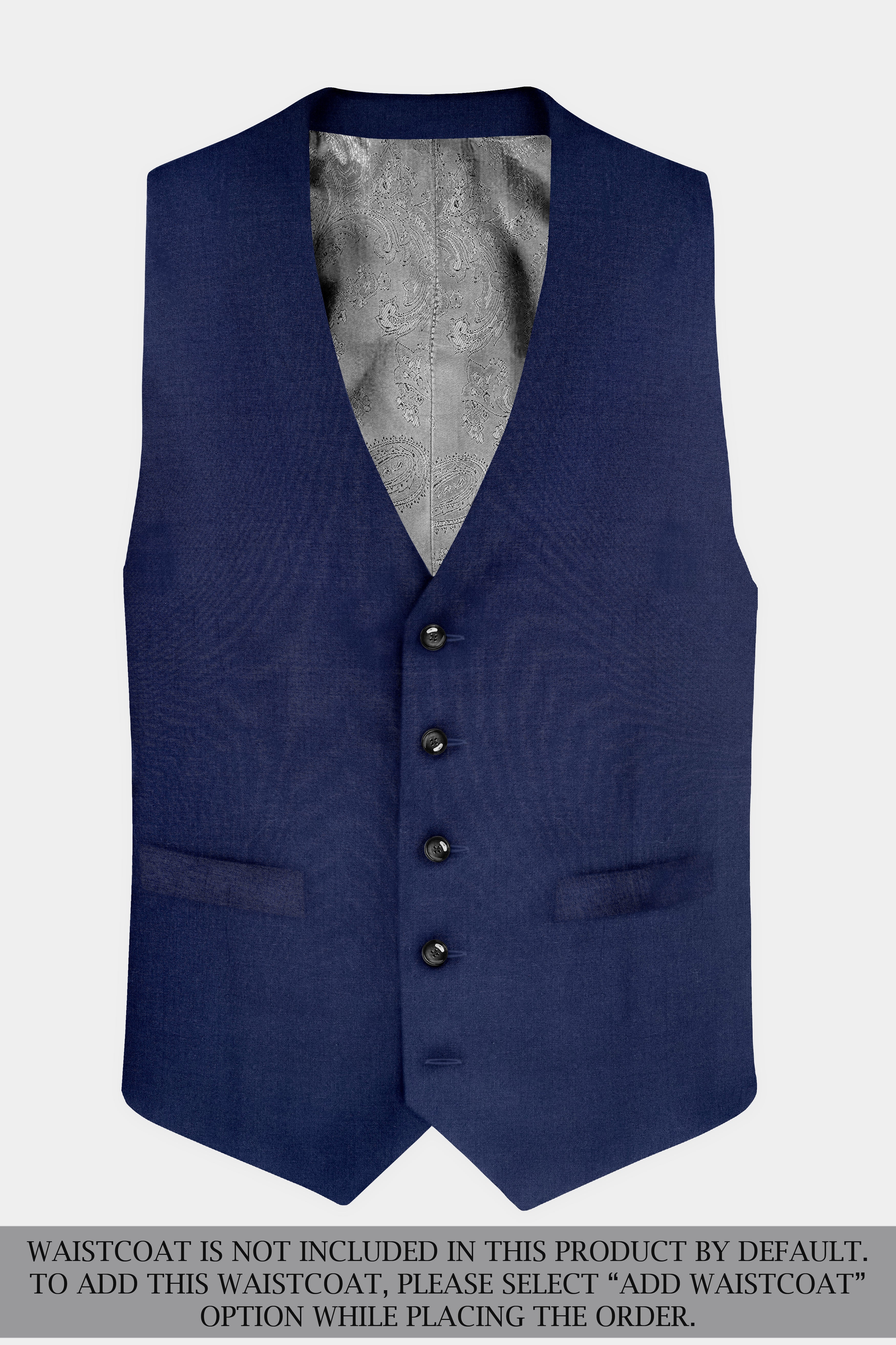 Midnight Navy Blue Wool Rich Single Breasted Suit