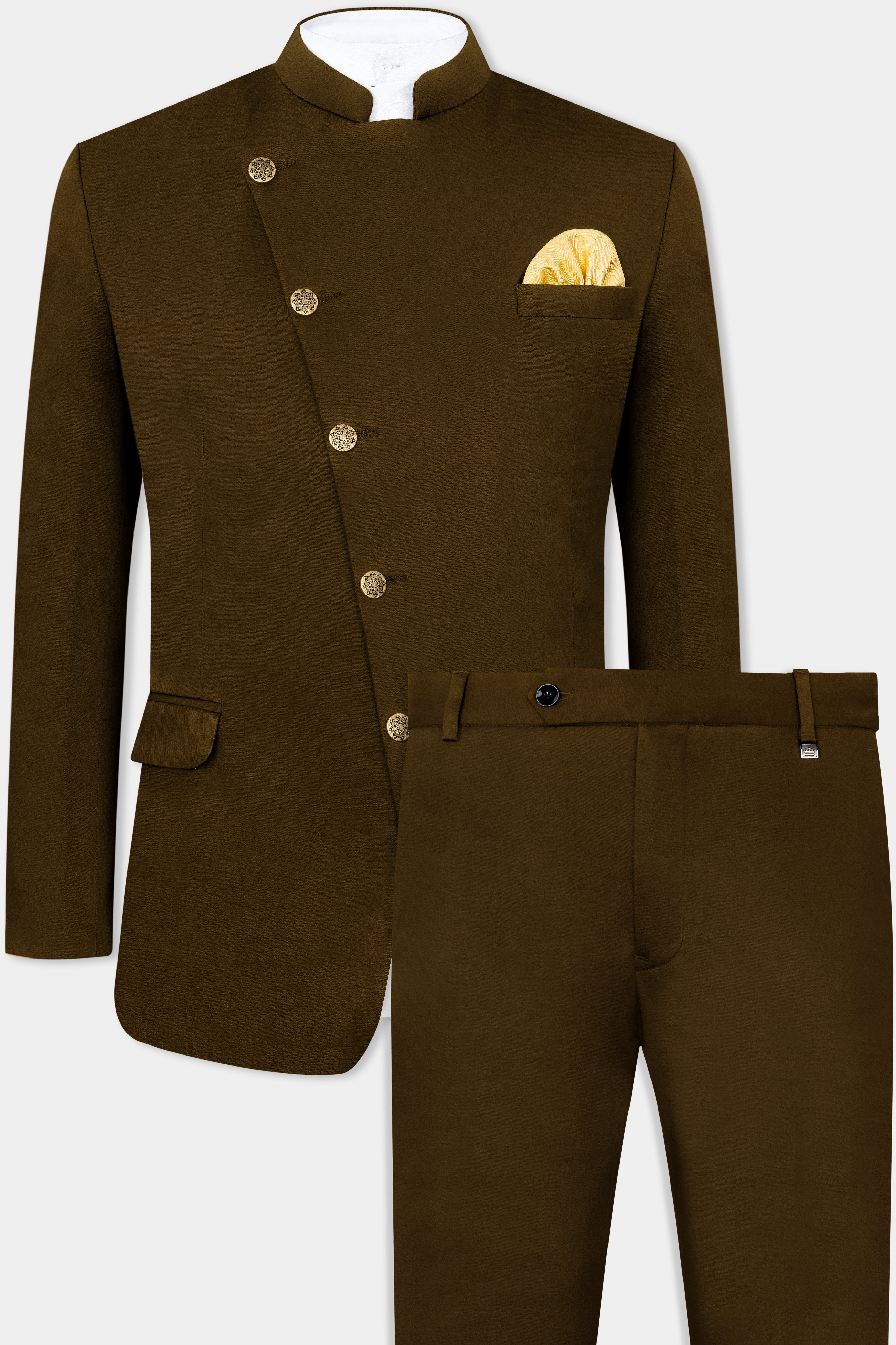 Metallic Bronze Brown Premium Cotton Cross Buttoned Bandhgala Stretchable traveler Suit ST2781-CBG-36, ST2781-CBG-38, ST2781-CBG-40, ST2781-CBG-42, ST2781-CBG-44, ST2781-CBG-46, ST2781-CBG-48, ST2781-CBG-50, ST2781-CBG-52, ST2781-CBG-54, ST2781-CBG-56, ST2781-CBG-58, ST2781-CBG-60