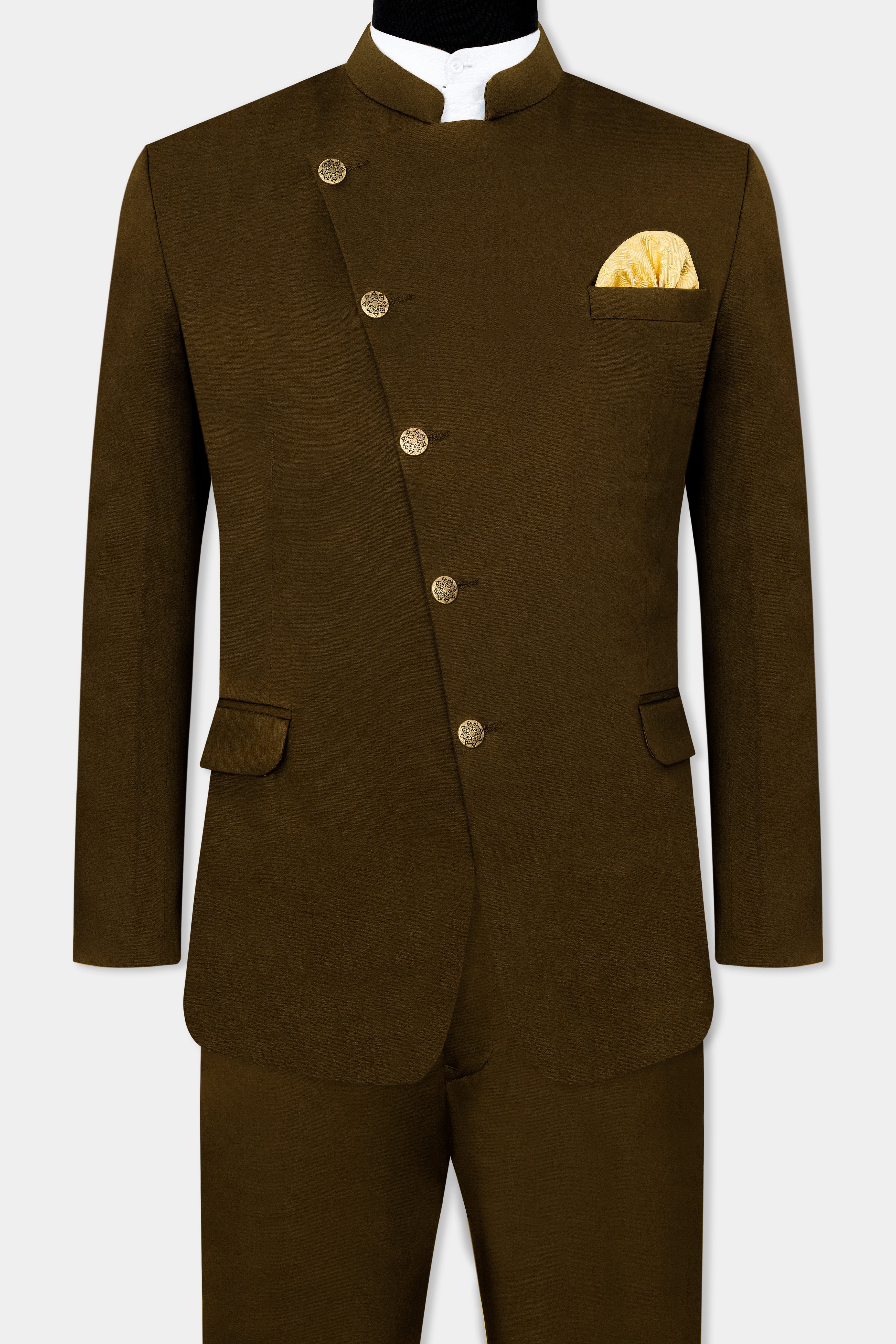 Metallic Bronze Brown Premium Cotton Cross Buttoned Bandhgala Stretchable traveler Suit ST2781-CBG-36, ST2781-CBG-38, ST2781-CBG-40, ST2781-CBG-42, ST2781-CBG-44, ST2781-CBG-46, ST2781-CBG-48, ST2781-CBG-50, ST2781-CBG-52, ST2781-CBG-54, ST2781-CBG-56, ST2781-CBG-58, ST2781-CBG-60