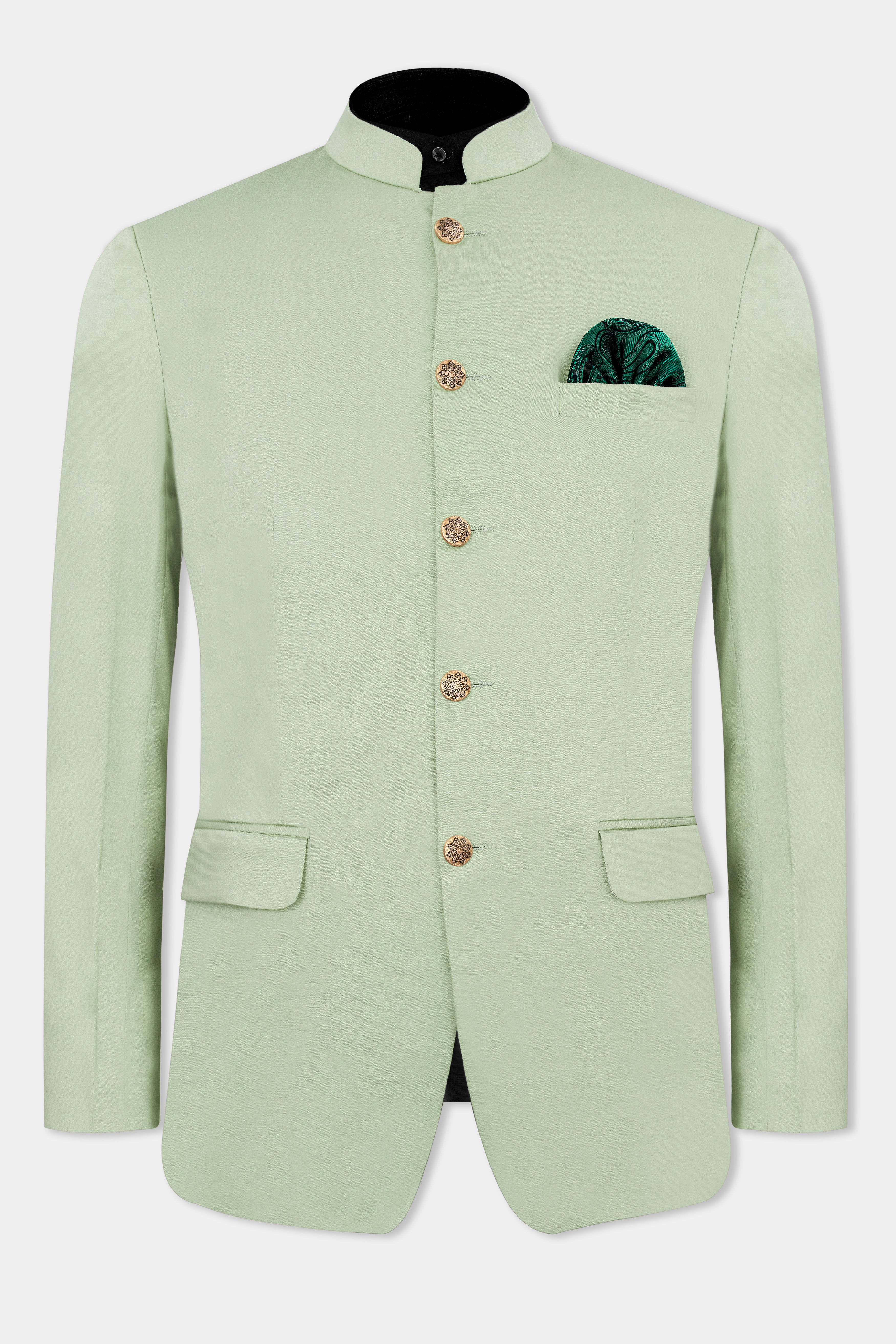 Coriander Green Premium Cotton Bandhgala Stretchable traveler Suit ST2796-BG36, ST2796-BG38, ST2796-BG40, ST2796-BG42, ST2796-BG44, ST2796-BG46, ST2796-BG48, ST2796-BG50, ST2796-BG52, ST2796-BG54, ST2796-BG56, ST2796-BG58, ST2796-BG60