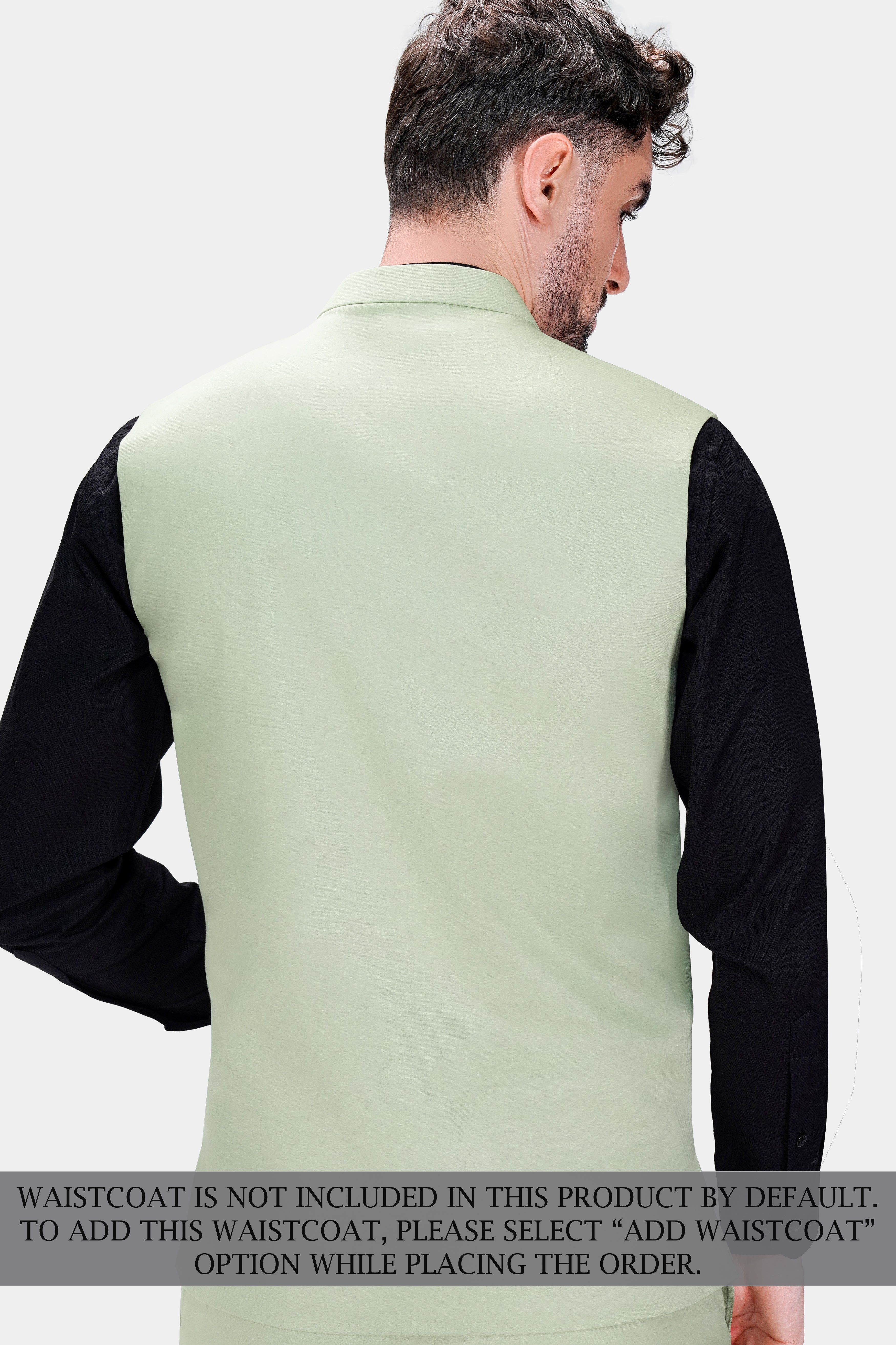 Coriander Green Premium Cotton Cross Placket Bandhgala  Stretchable traveler Suit