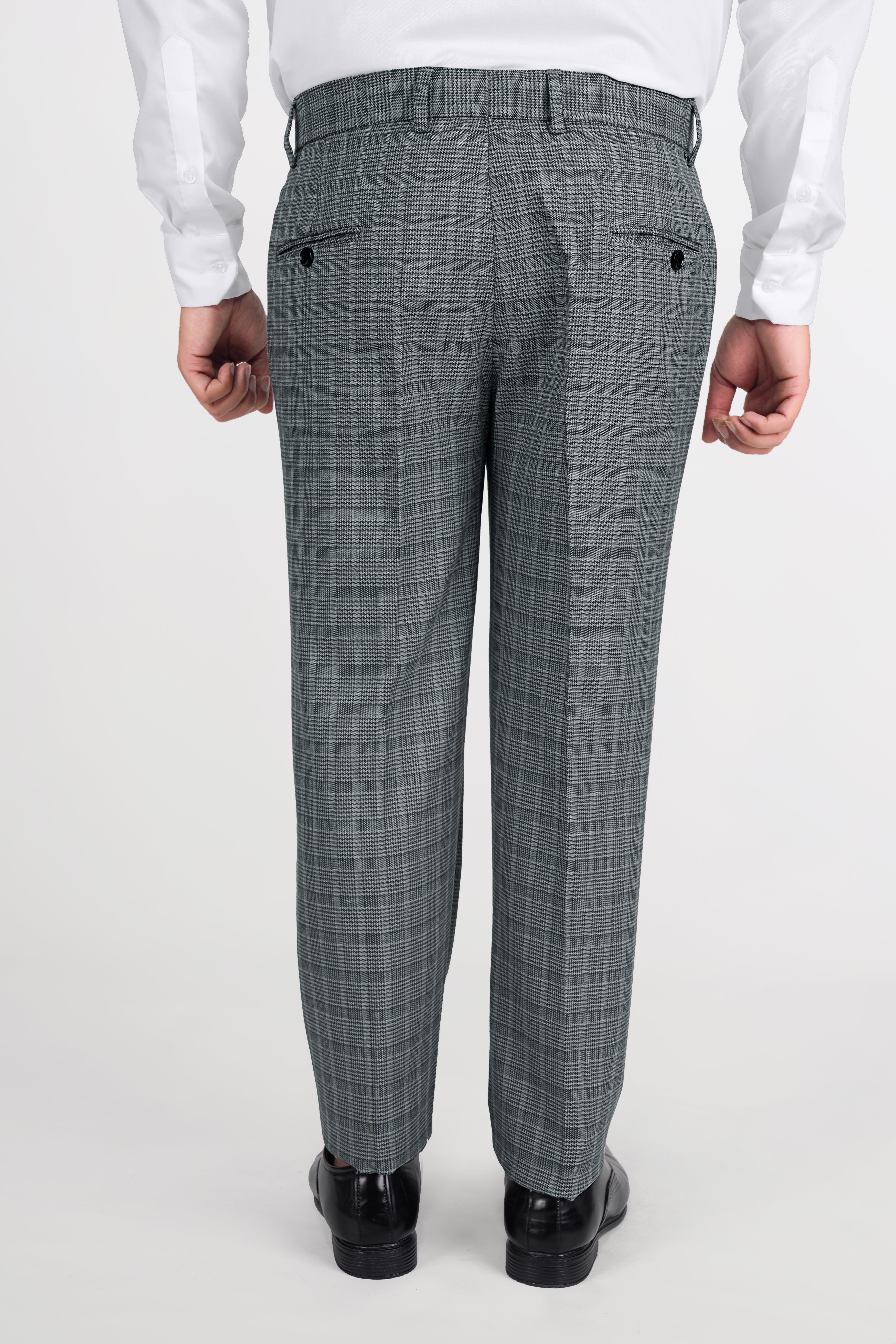 Oslo Gray Checkered Wool Rich Bandhgala Designer Stretchable traveler Suit ST2801-D38-36, ST2801-D38-38, ST2801-D38-40, ST2801-D38-42, ST2801-D38-44, ST2801-D38-46, ST2801-D38-48, ST2801-D38-50, ST2801-D38-52, ST2801-D38-54, ST2801-D38-56, ST2801-D38-58, ST2801-D38-60