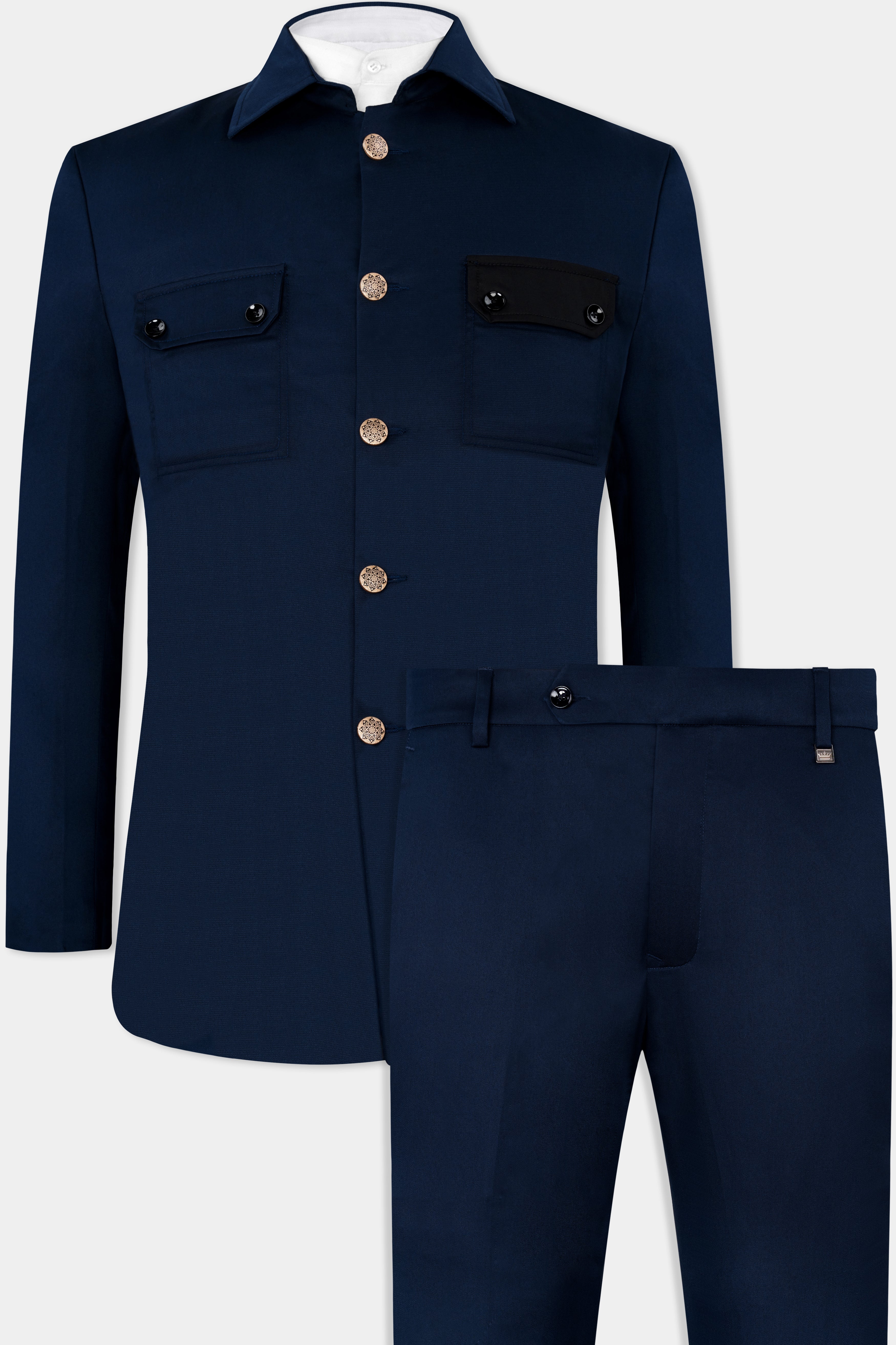 Delft Blue Premium Cotton Bandhgala Designer Suit ST2803-D82-36, ST2803-D82-38, ST2803-D82-40, ST2803-D82-42, ST2803-D82-44, ST2803-D82-46, ST2803-D82-48, ST2803-D82-50, ST2803-D82-52, ST2803-D82-54, ST2803-D82-56, ST2803-D82-58, ST2803-D82-60