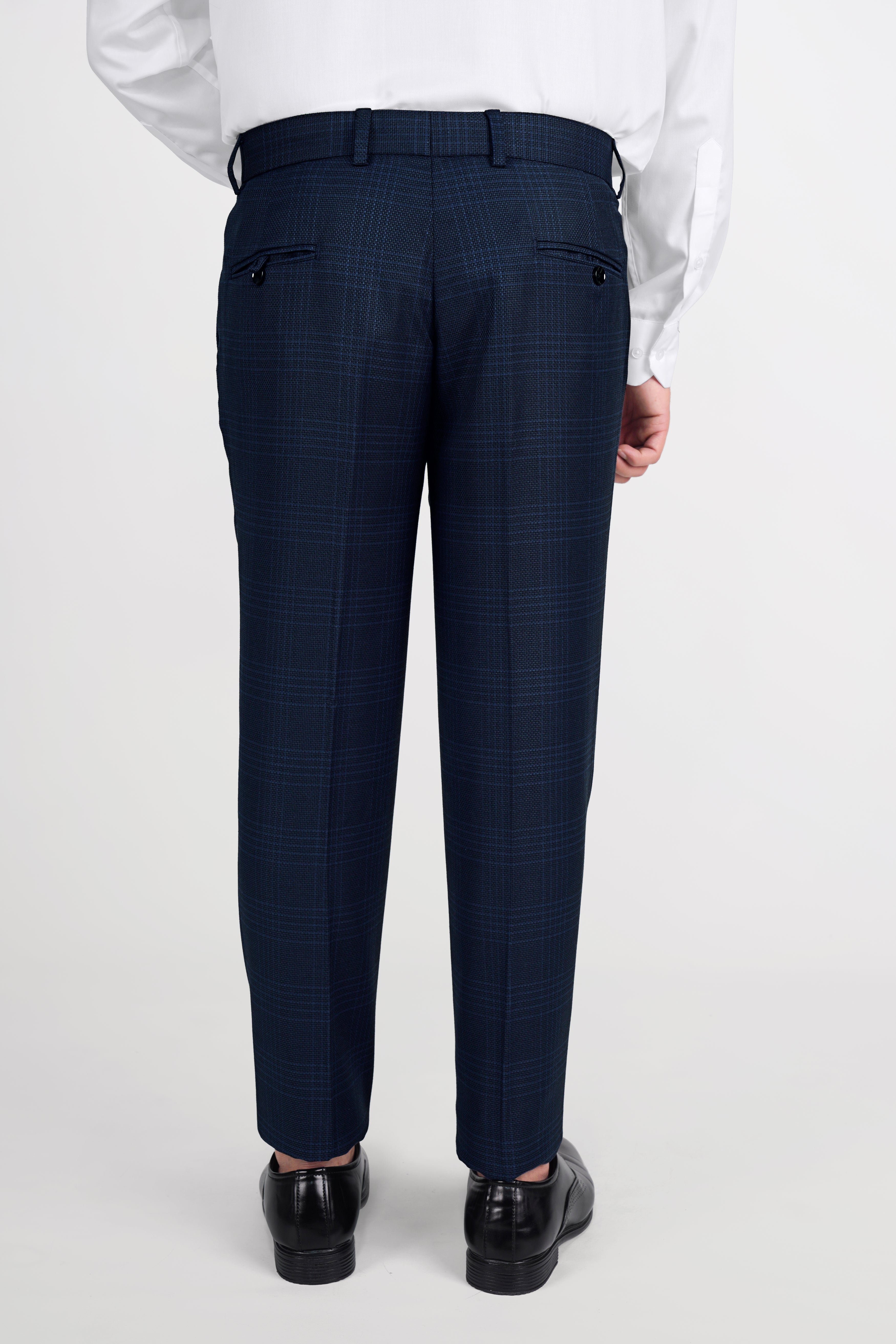 Prussian Blue Subtle Checkered Cross Buttoned Bandhgala Wool Rich Suit ST2816-CBG3-36, ST2816-CBG3-38, ST2816-CBG3-40, ST2816-CBG3-42, ST2816-CBG3-44, ST2816-CBG3-46, ST2816-CBG3-48, ST2816-CBG3-50, ST2816-CBG3-52, ST2816-CBG3-54, ST2816-CBG3-56, ST2816-CBG3-58, ST2816-CBG3-60