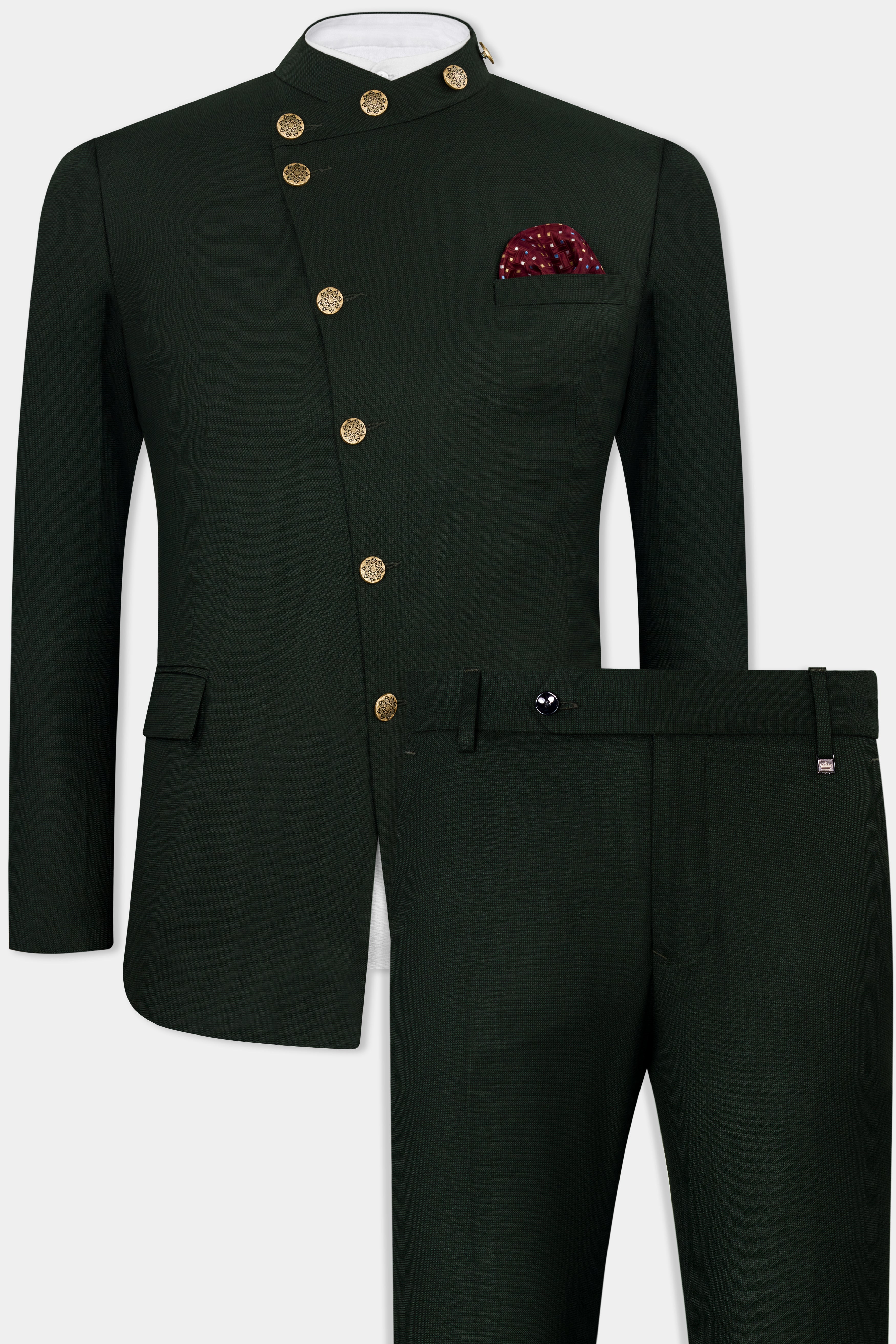 Mens 3 Piece Suit Wedding Party Wear Dinner Bottle Green Slim Fit Coat  Pants | eBay