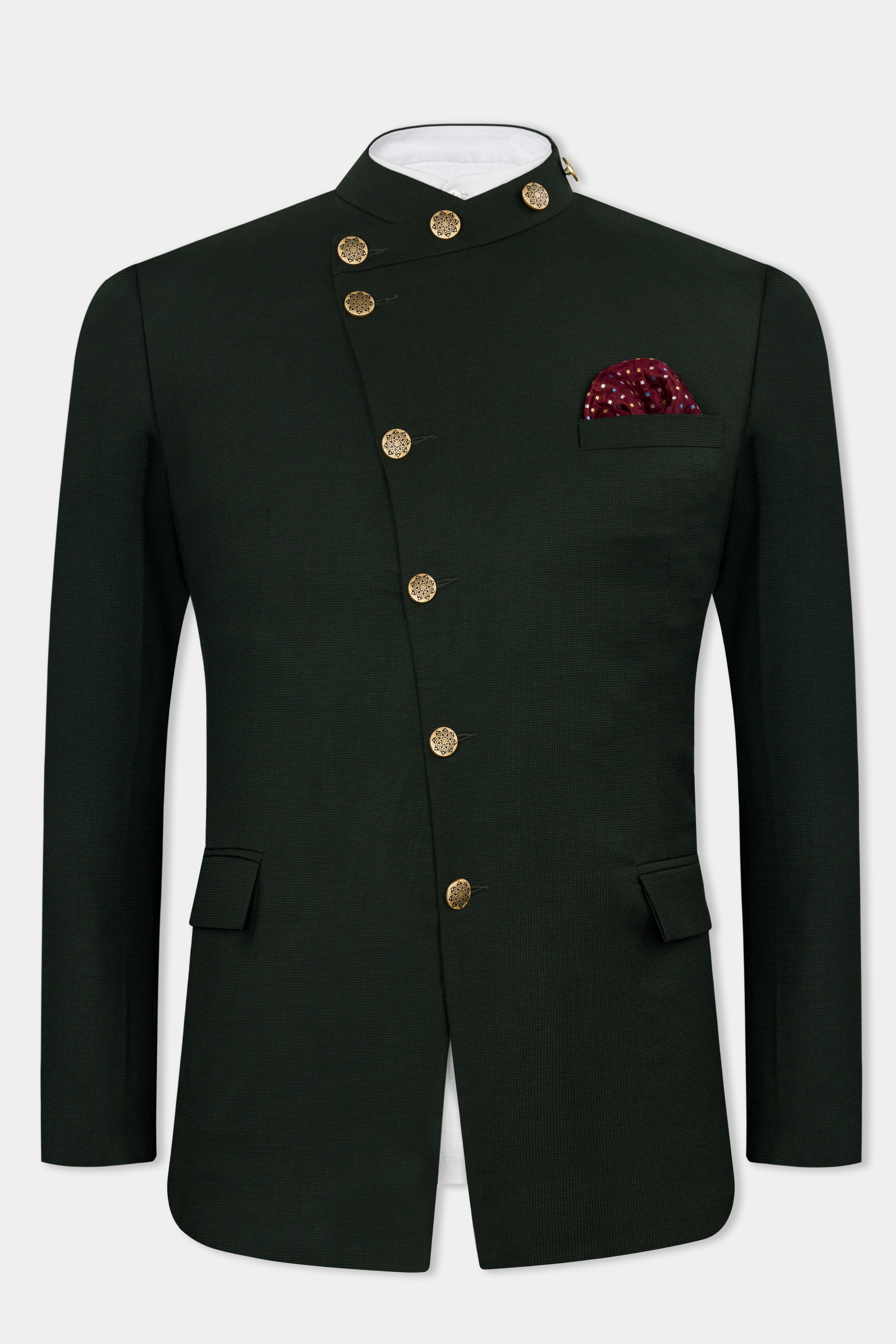 Dartmouth Green Wool Rich Cross Buttoned Bandhgala Designer Suit ST2822-D178-36, ST2822-D178-38, ST2822-D178-40, ST2822-D178-42, ST2822-D178-44, ST2822-D178-46, ST2822-D178-48, ST2822-D178-50, ST2822-D178-52, ST2822-D178-54, ST2822-D178-56, ST2822-D178-58, ST2822-D178-60