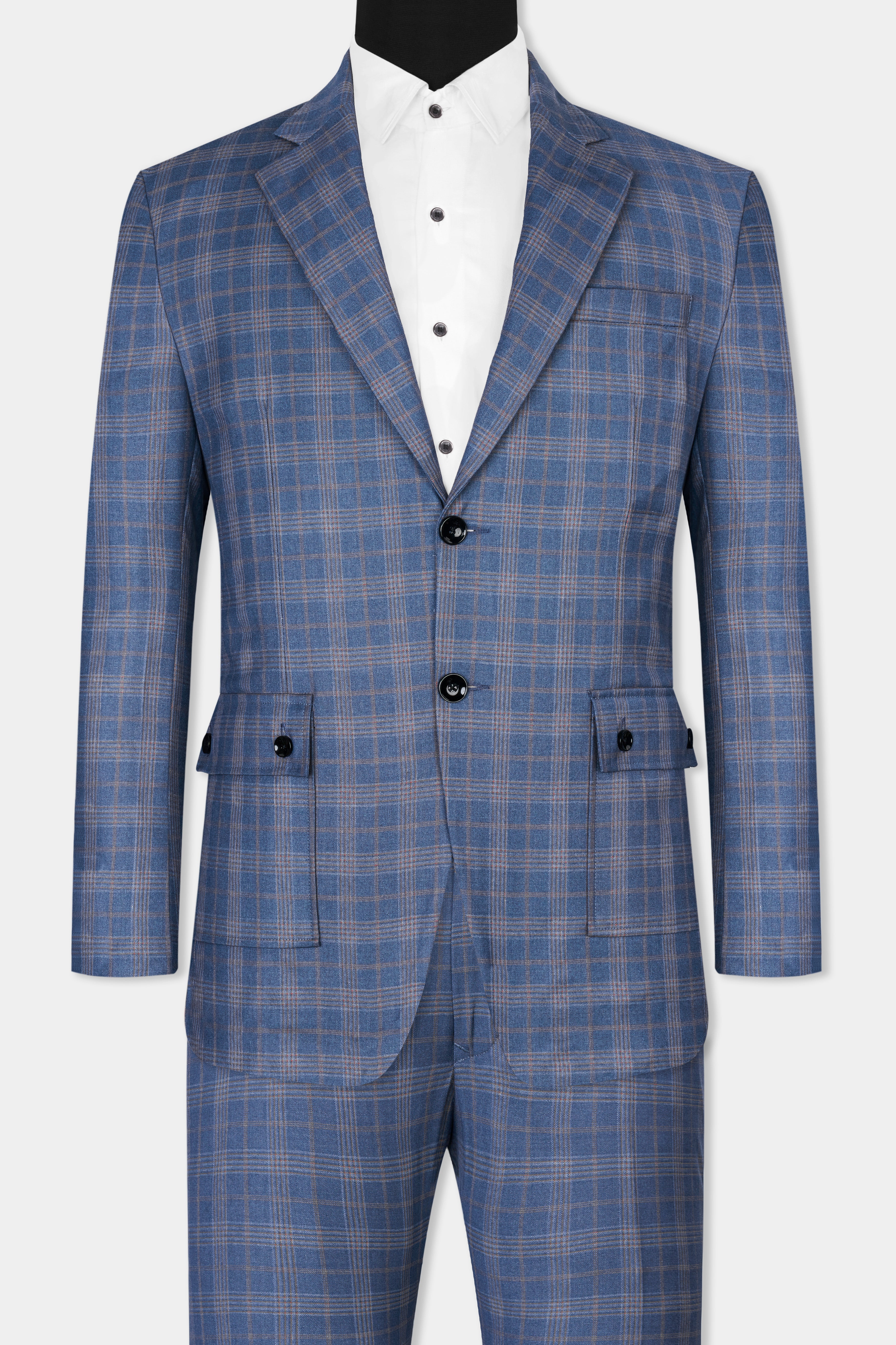 Alaskan Blue and Nevada Brown Plaid Wool Rich Designer Suit ST2836-SB-D387-36, ST2836-SB-D387-38, ST2836-SB-D387-40, ST2836-SB-D387-42, ST2836-SB-D387-44, ST2836-SB-D387-46, ST2836-SB-D387-48, ST2836-SB-D387-50, ST2836-SB-D387-52, ST2836-SB-D387-54, ST2836-SB-D387-56, ST2836-SB-D387-58, ST2836-SB-D387-60