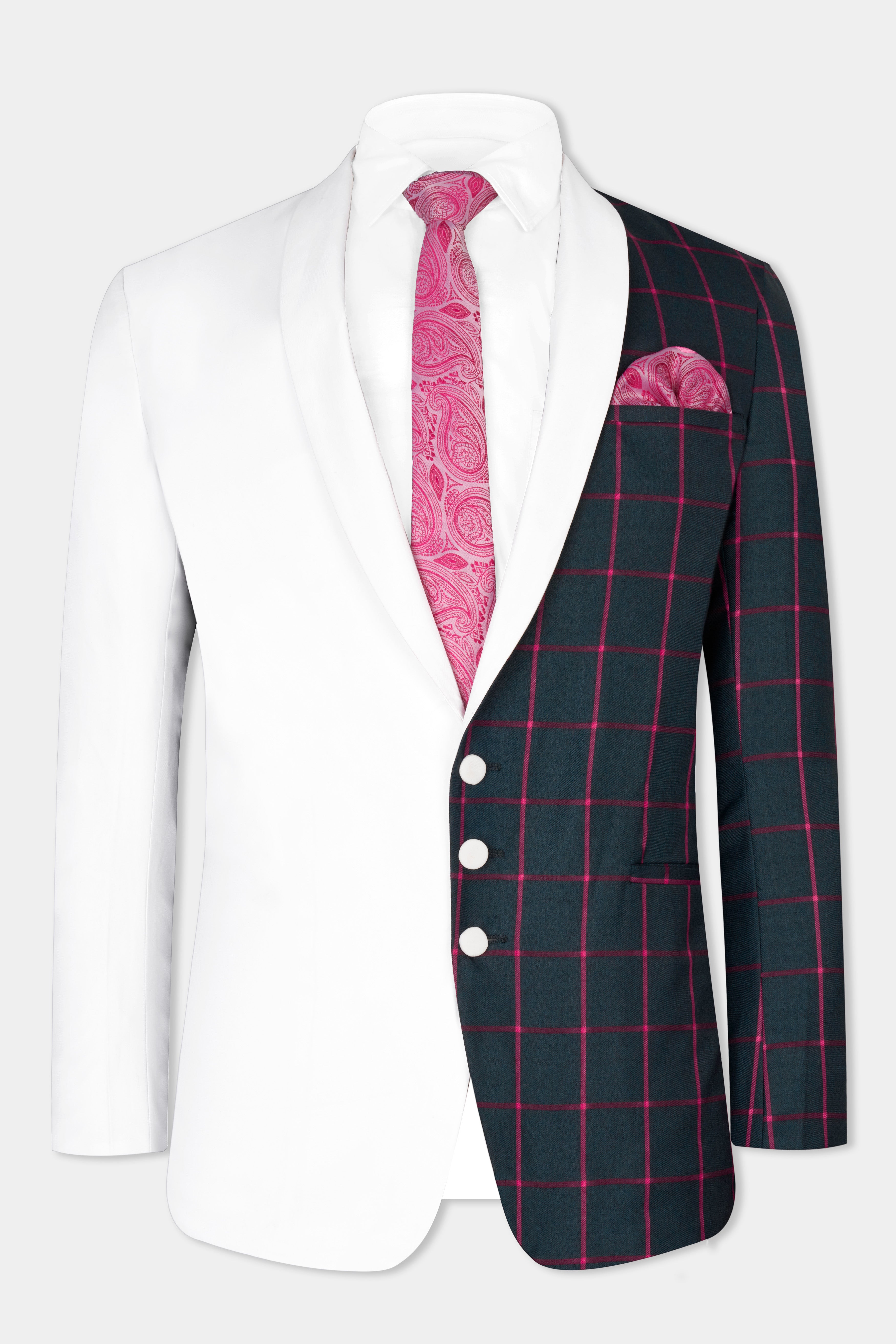 Half White and Half Windowpane Wool Rich Designer Suit ST2843-WKL-FB-D51-36, ST2843-WKL-FB-D51-38, ST2843-WKL-FB-D51-40, ST2843-WKL-FB-D51-42, ST2843-WKL-FB-D51-44, ST2843-WKL-FB-D51-46, ST2843-WKL-FB-D51-48, ST2843-WKL-FB-D51-50, ST2843-WKL-FB-D51-52, ST2843-WKL-FB-D51-54, ST2843-WKL-FB-D51-56, ST2843-WKL-FB-D51-58, ST2843-WKL-FB-D51-60