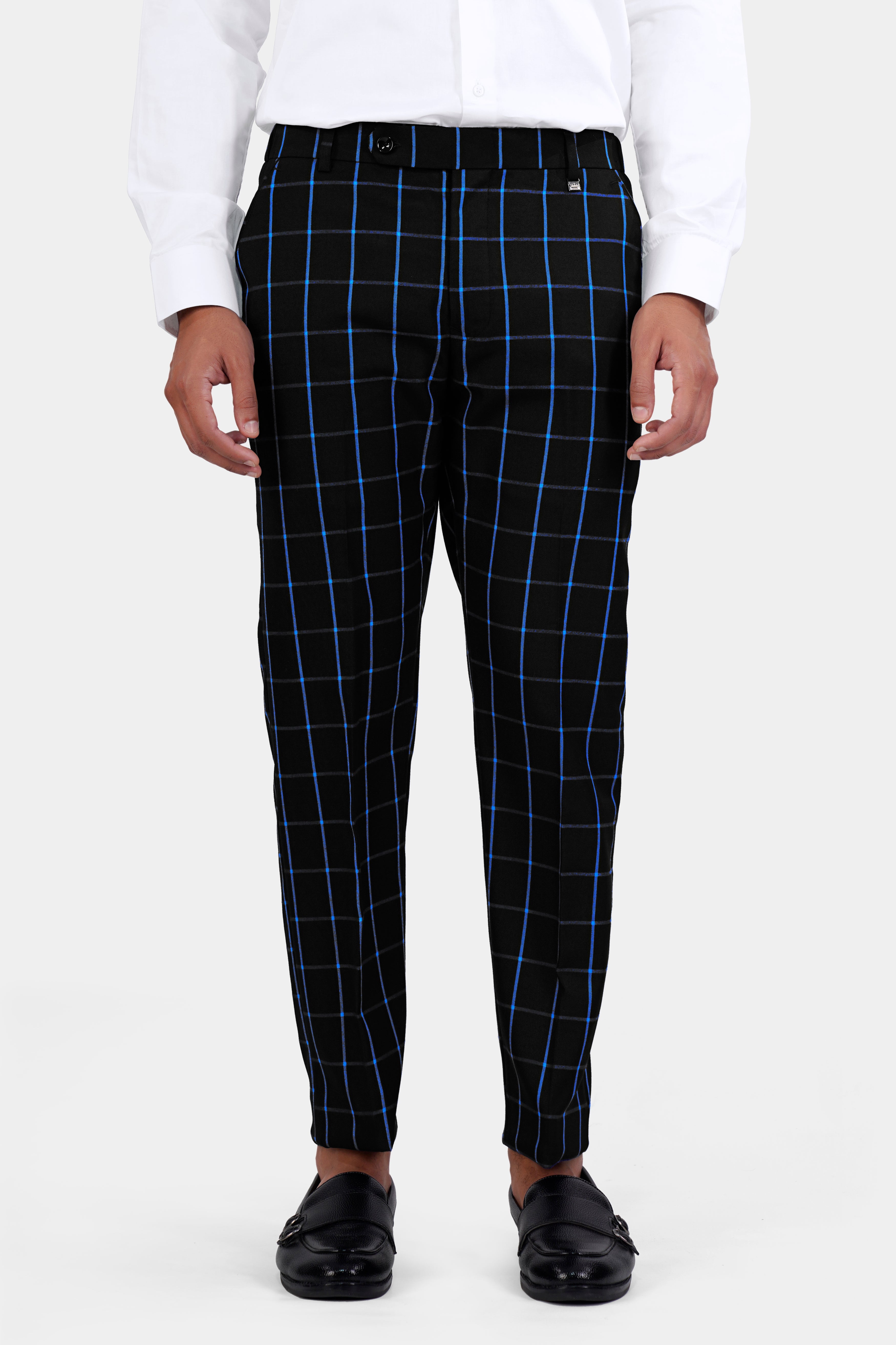 Half Black and Half Windowpane Wool Rich Designer Suit ST2897-SB-D51-36, ST2897-SB-D51-38, ST2897-SB-D51-40, ST2897-SB-D51-42, ST2897-SB-D51-44, ST2897-SB-D51-46, ST2897-SB-D51-48, ST2897-SB-D51-50, ST2897-SB-D51-52, ST2897-SB-D51-54, ST2897-SB-D51-56, ST2897-SB-D51-58, ST2897-SB-D51-60