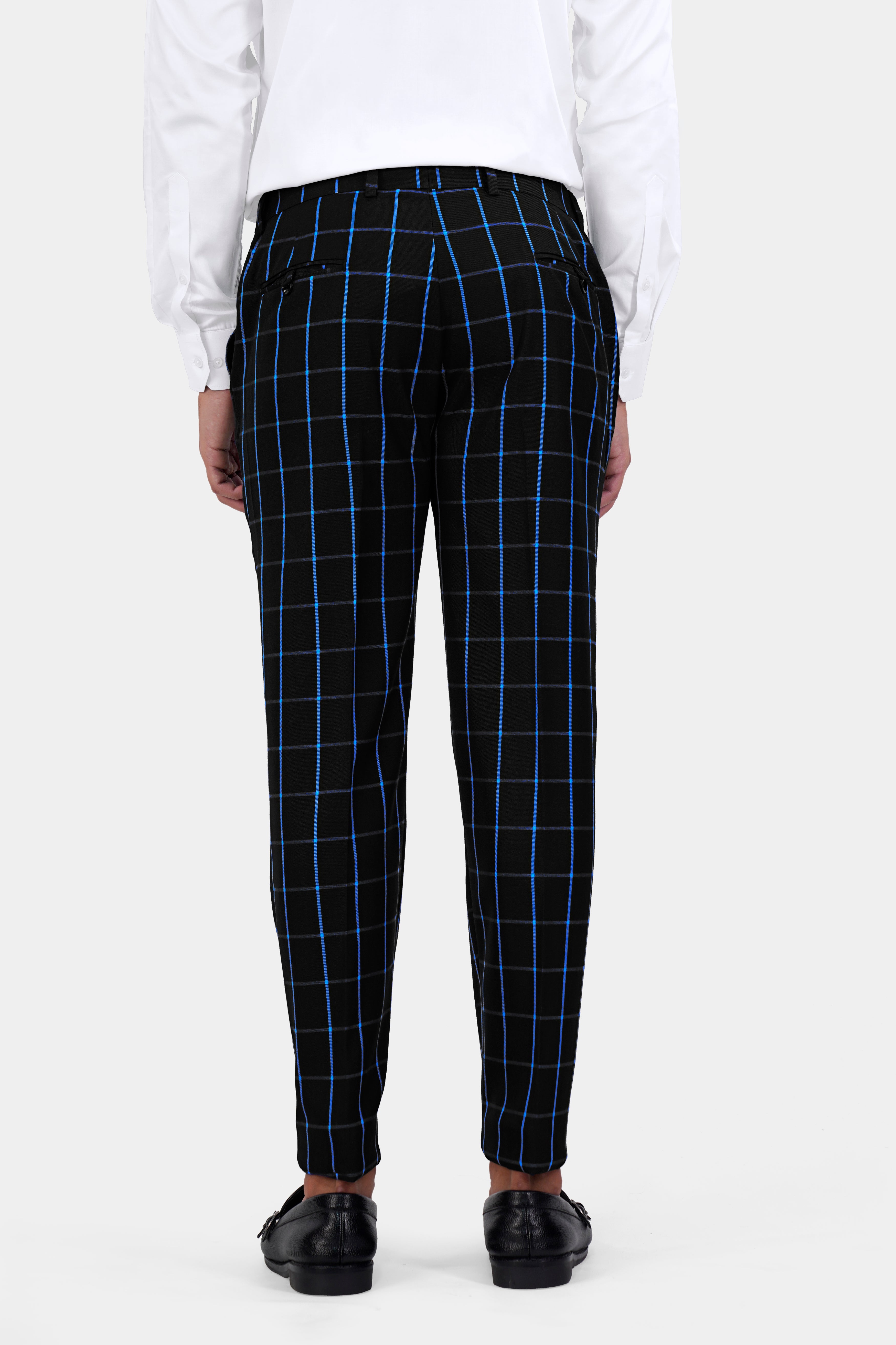 Half Black and Half Windowpane Wool Rich Designer Suit ST2897-SB-D51-36, ST2897-SB-D51-38, ST2897-SB-D51-40, ST2897-SB-D51-42, ST2897-SB-D51-44, ST2897-SB-D51-46, ST2897-SB-D51-48, ST2897-SB-D51-50, ST2897-SB-D51-52, ST2897-SB-D51-54, ST2897-SB-D51-56, ST2897-SB-D51-58, ST2897-SB-D51-60