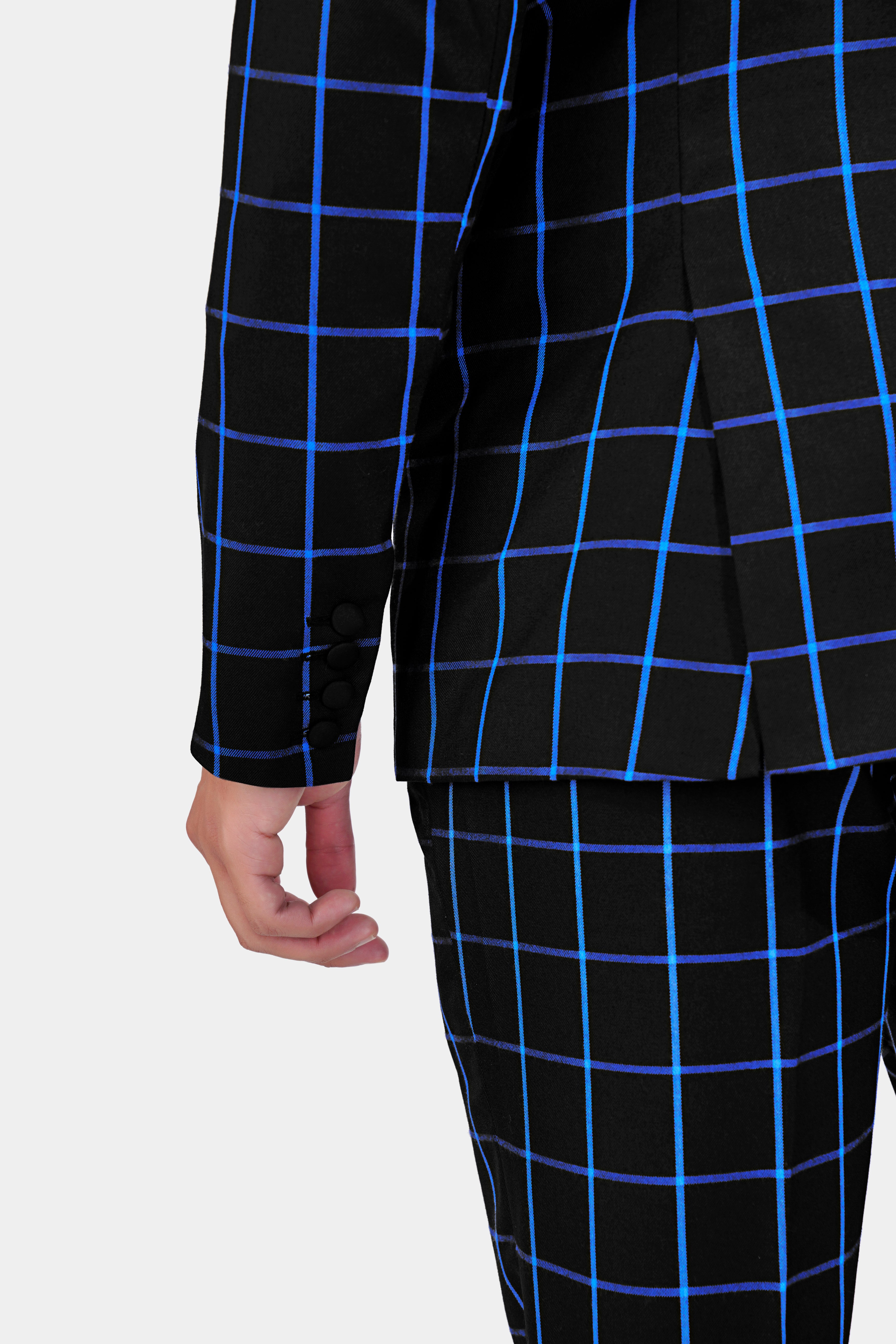 Half Black and Half Windowpane Wool Rich Designer Suit ST2897-SB-D51-36, ST2897-SB-D51-38, ST2897-SB-D51-40, ST2897-SB-D51-42, ST2897-SB-D51-44, ST2897-SB-D51-46, ST2897-SB-D51-48, ST2897-SB-D51-50, ST2897-SB-D51-52, ST2897-SB-D51-54, ST2897-SB-D51-56, ST2897-SB-D51-58, ST2897-SB-D51-60