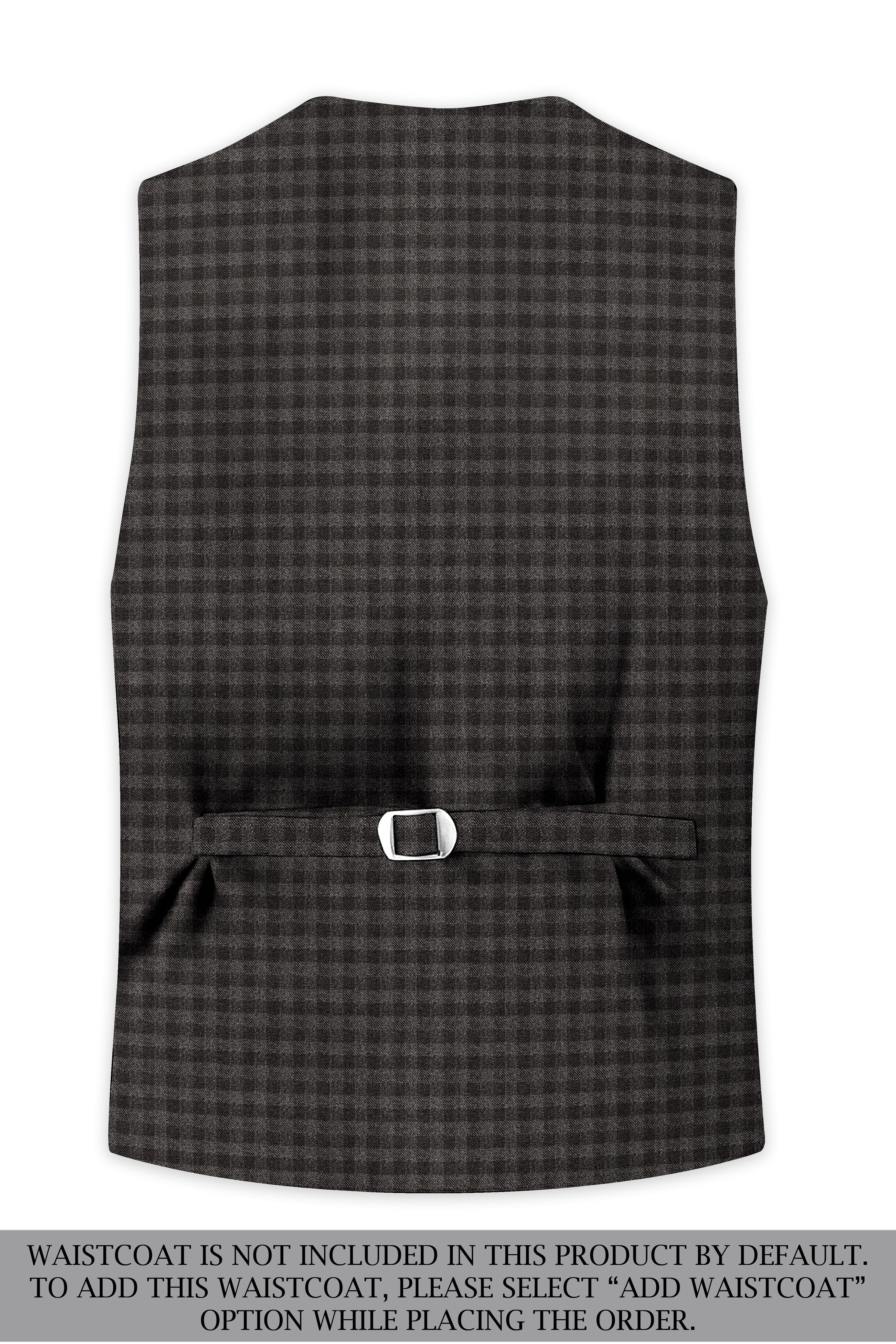 Jade Black and Storm Brown Checkered Wool Rich Double Breasted Suit