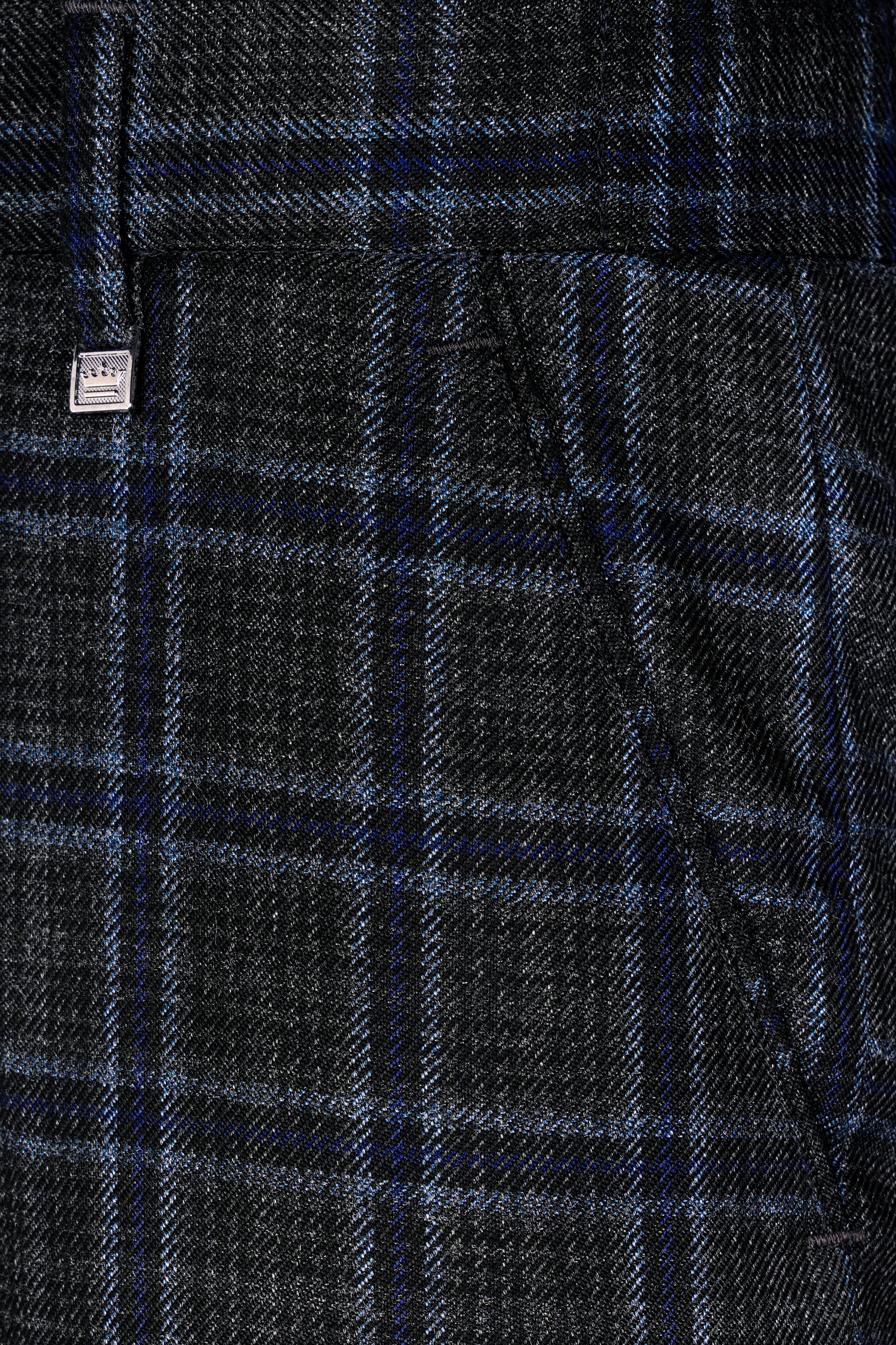 Bleached Black and Marine Blue Plaid Double Breasted Tweed Suit ST2907-DB-36, ST2907-DB-38, ST2907-DB-40, ST2907-DB-42, ST2907-DB-44, ST2907-DB-46, ST2907-DB-48, ST2907-DB-50, ST2907-DB-52, ST2907-DB-54, ST2907-DB-56, ST2907-DB-58, ST2907-DB-60