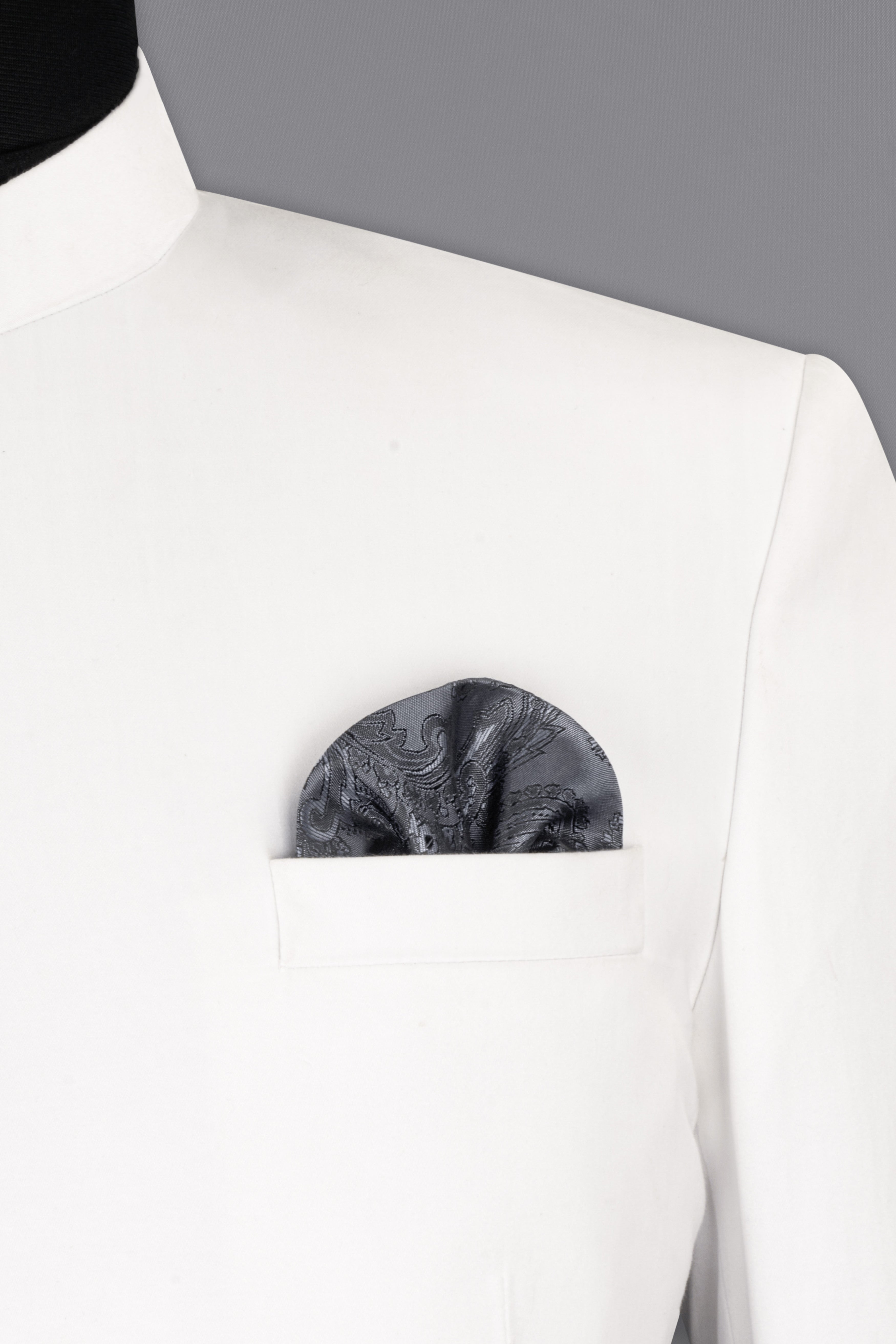 Bright White Cross Placket Stretchable Premium Cotton Bandhgala Traveler Suit