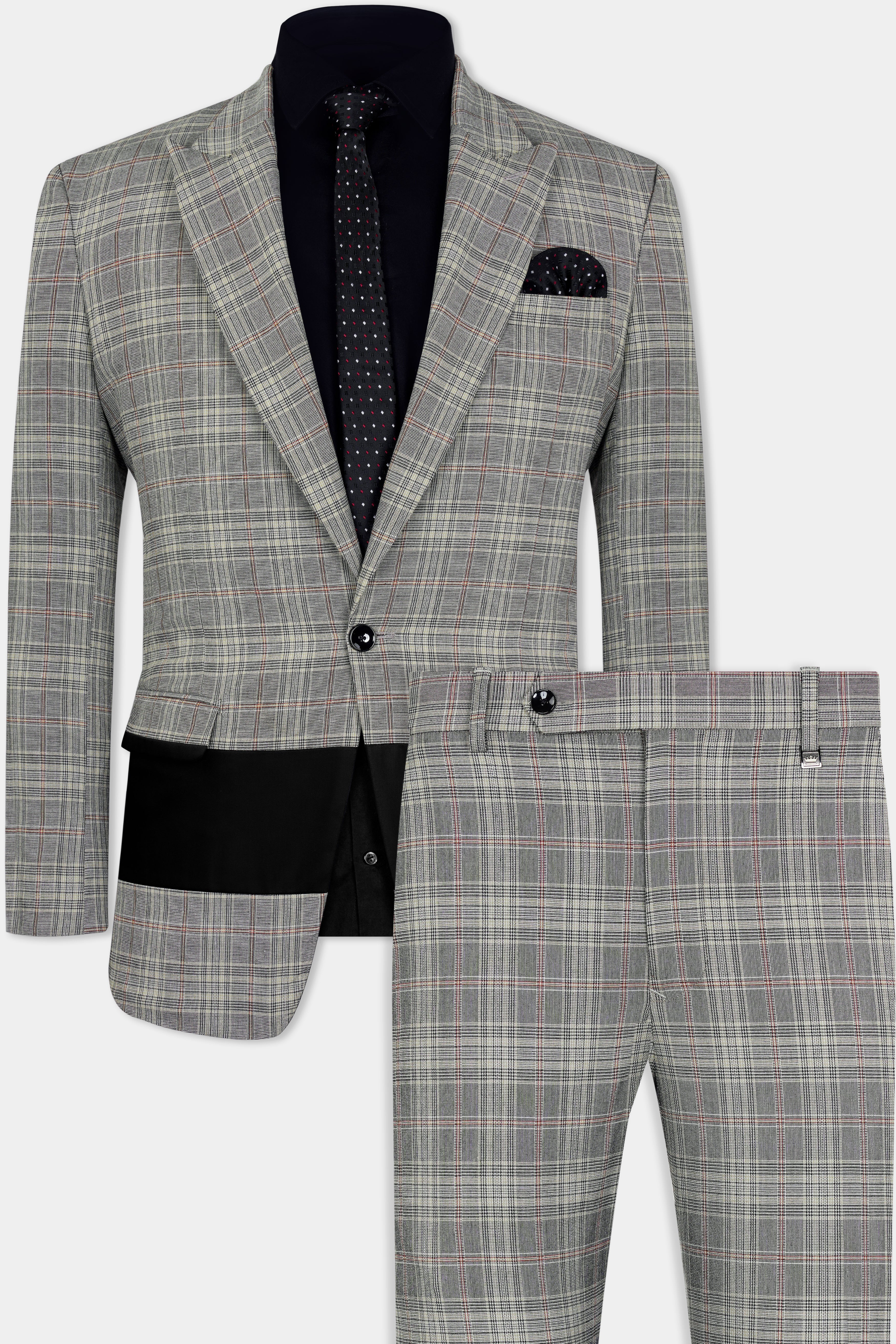Chalice Gray Plaid and Black Wool Rich Designer Suit ST2928-SBP-D73-36, ST2928-SBP-D73-38, ST2928-SBP-D73-40, ST2928-SBP-D73-42, ST2928-SBP-D73-44, ST2928-SBP-D73-46, ST2928-SBP-D73-48, ST2928-SBP-D73-50, ST2928-SBP-D73-52, ST2928-SBP-D73-54, ST2928-SBP-D73-56, ST2928-SBP-D73-58, ST2928-SBP-D73-60