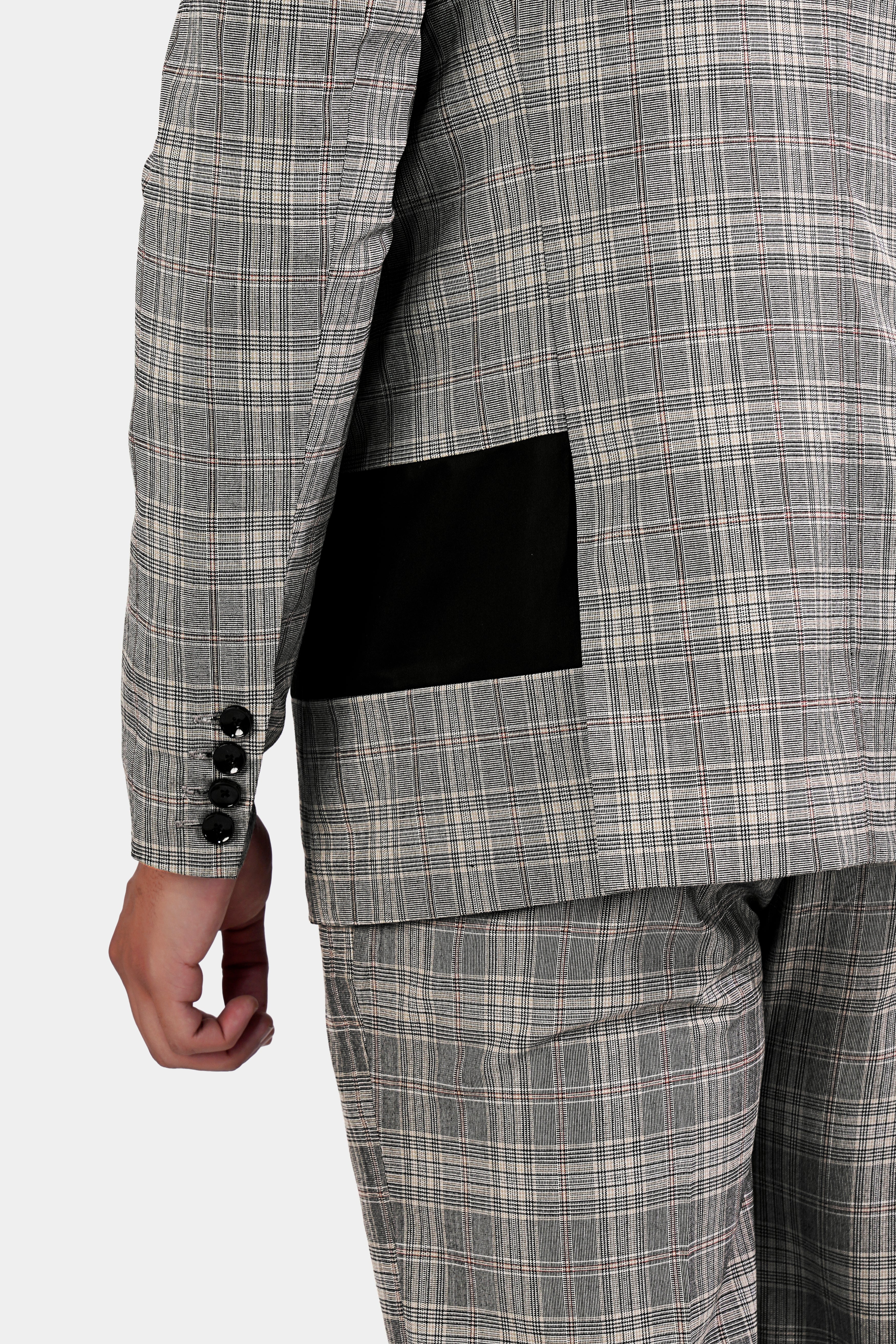 Chalice Gray Plaid and Black Wool Rich Designer Suit ST2928-SBP-D73-36, ST2928-SBP-D73-38, ST2928-SBP-D73-40, ST2928-SBP-D73-42, ST2928-SBP-D73-44, ST2928-SBP-D73-46, ST2928-SBP-D73-48, ST2928-SBP-D73-50, ST2928-SBP-D73-52, ST2928-SBP-D73-54, ST2928-SBP-D73-56, ST2928-SBP-D73-58, ST2928-SBP-D73-60