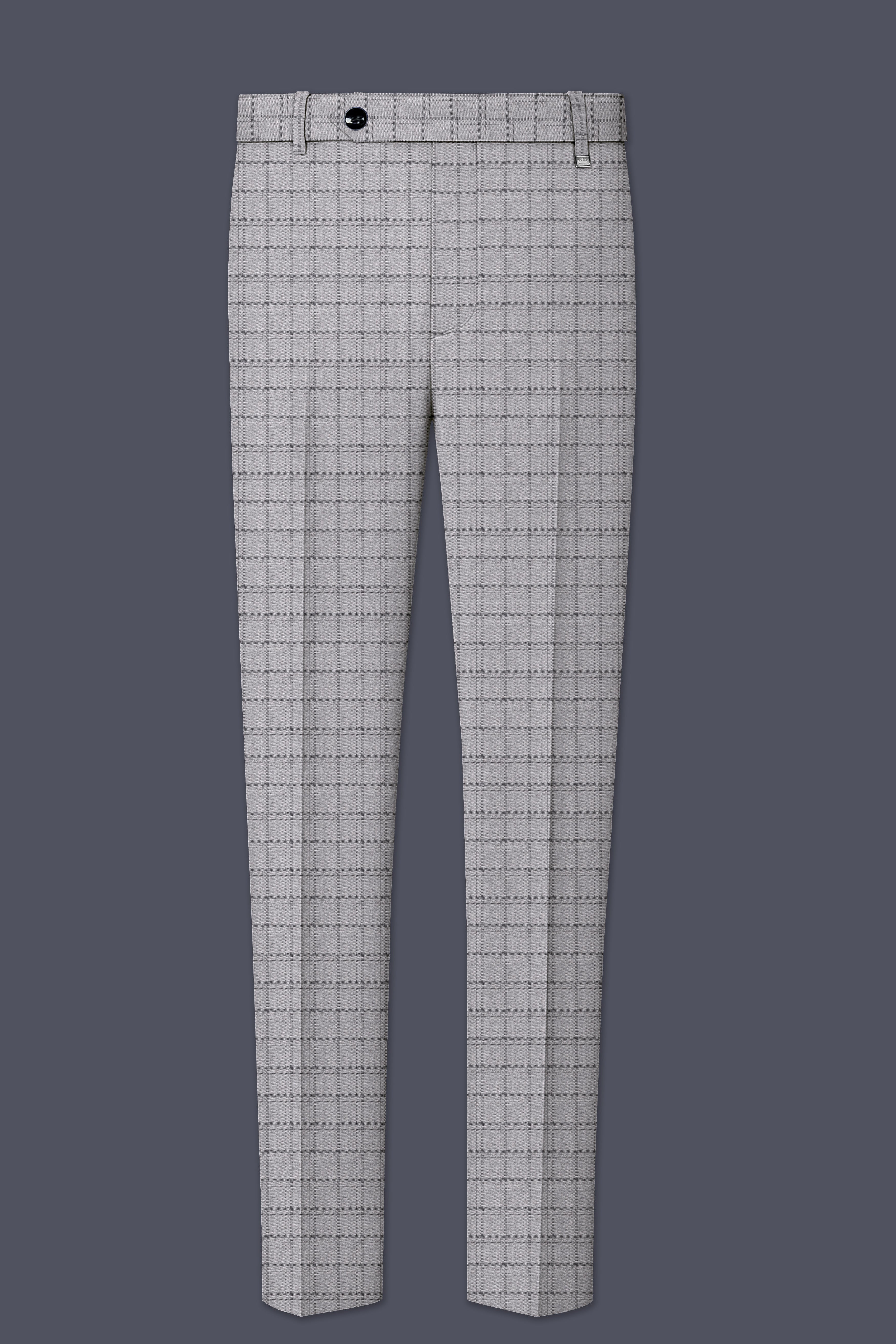 Boulder Gray Checkered Wool Rich Double Breasted Suit