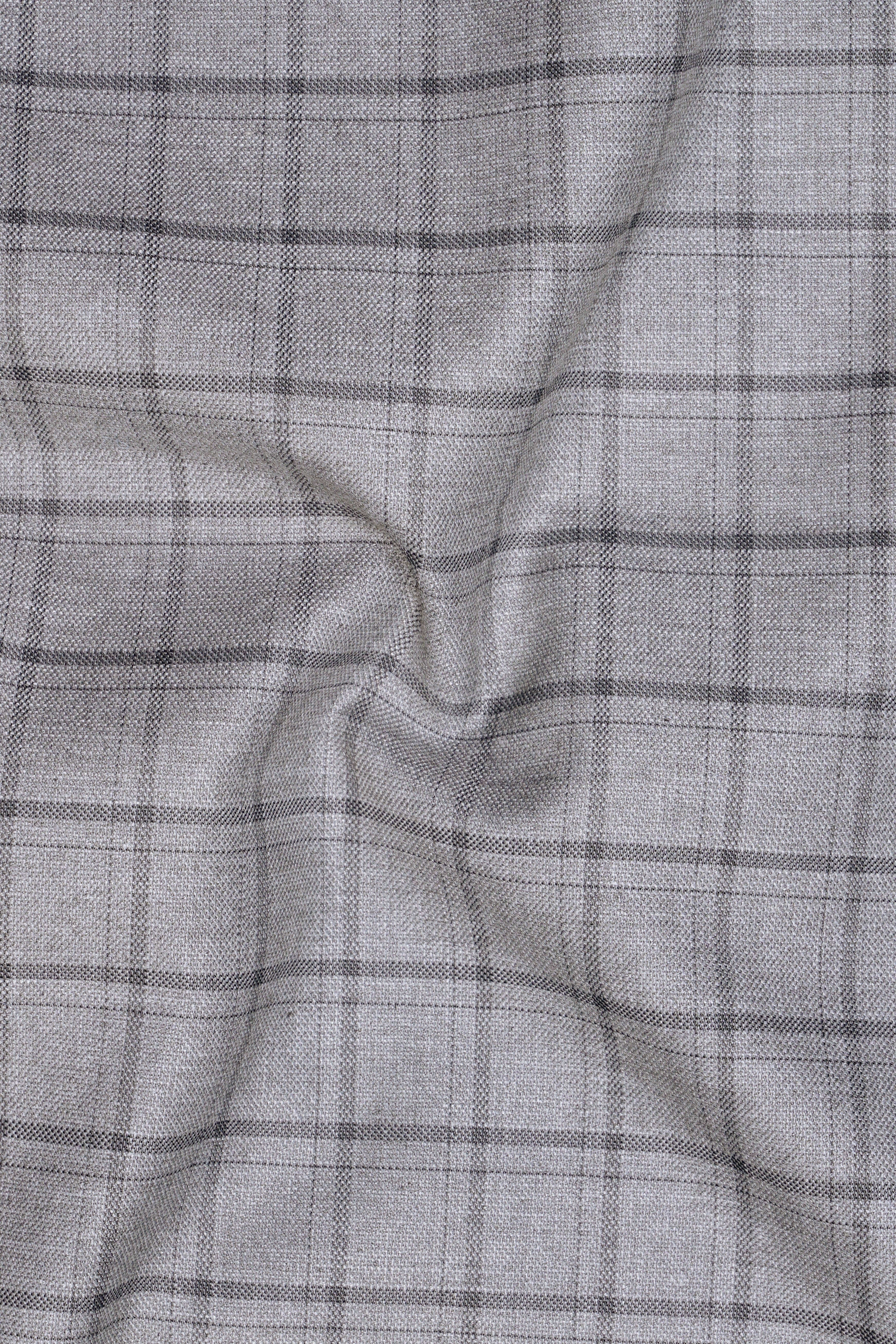 Boulder Gray Checkered Wool Rich Double Breasted Suit