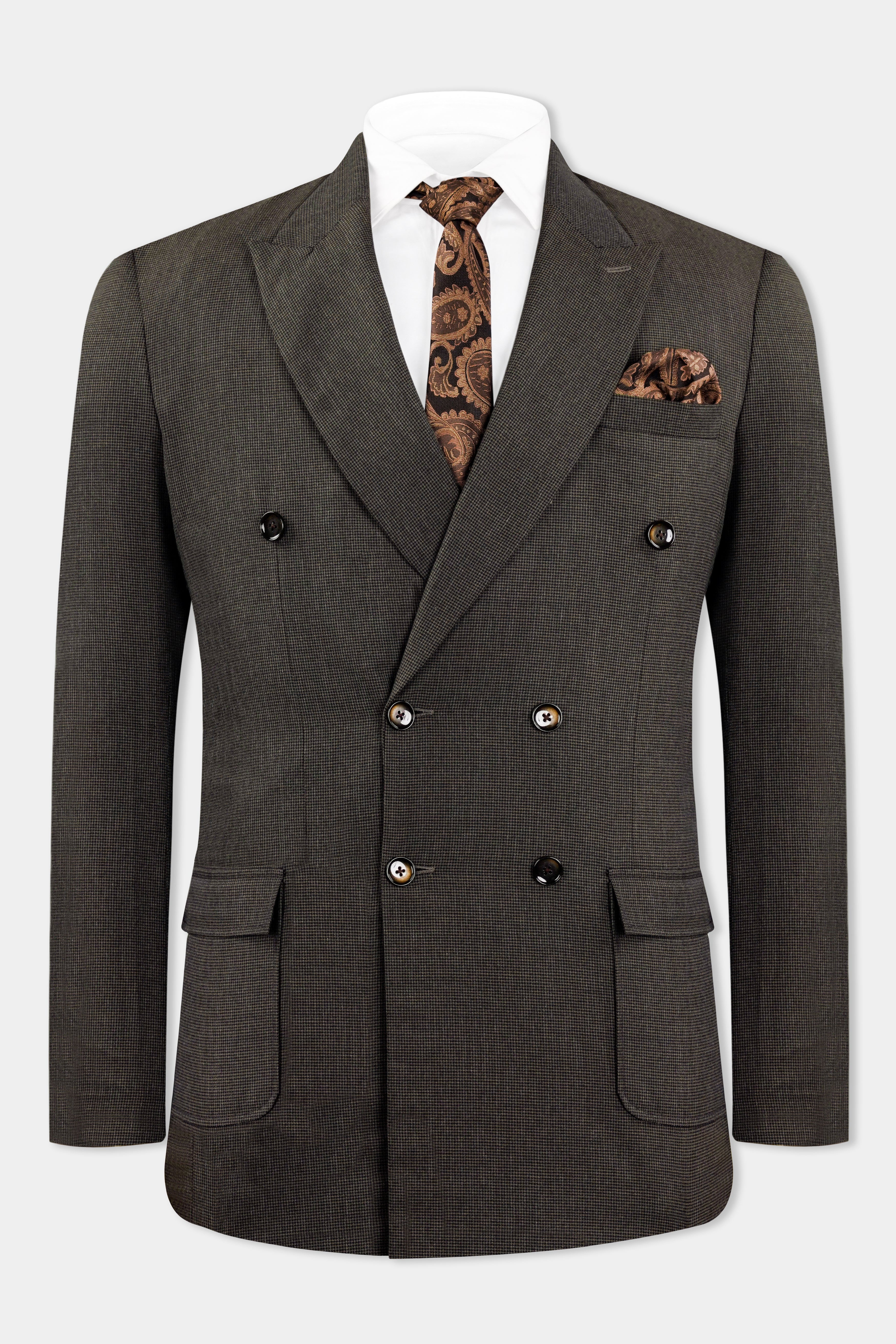 Taupe Brown Wool Rich Double Breasted Designer Suit ST2933-DB-D74-36, ST2933-DB-D74-38, ST2933-DB-D74-40, ST2933-DB-D74-42, ST2933-DB-D74-44, ST2933-DB-D74-46, ST2933-DB-D74-48, ST2933-DB-D74-50, ST2933-DB-D74-52, ST2933-DB-D74-54, ST2933-DB-D74-56, ST2933-DB-D74-58, ST2933-DB-D74-60