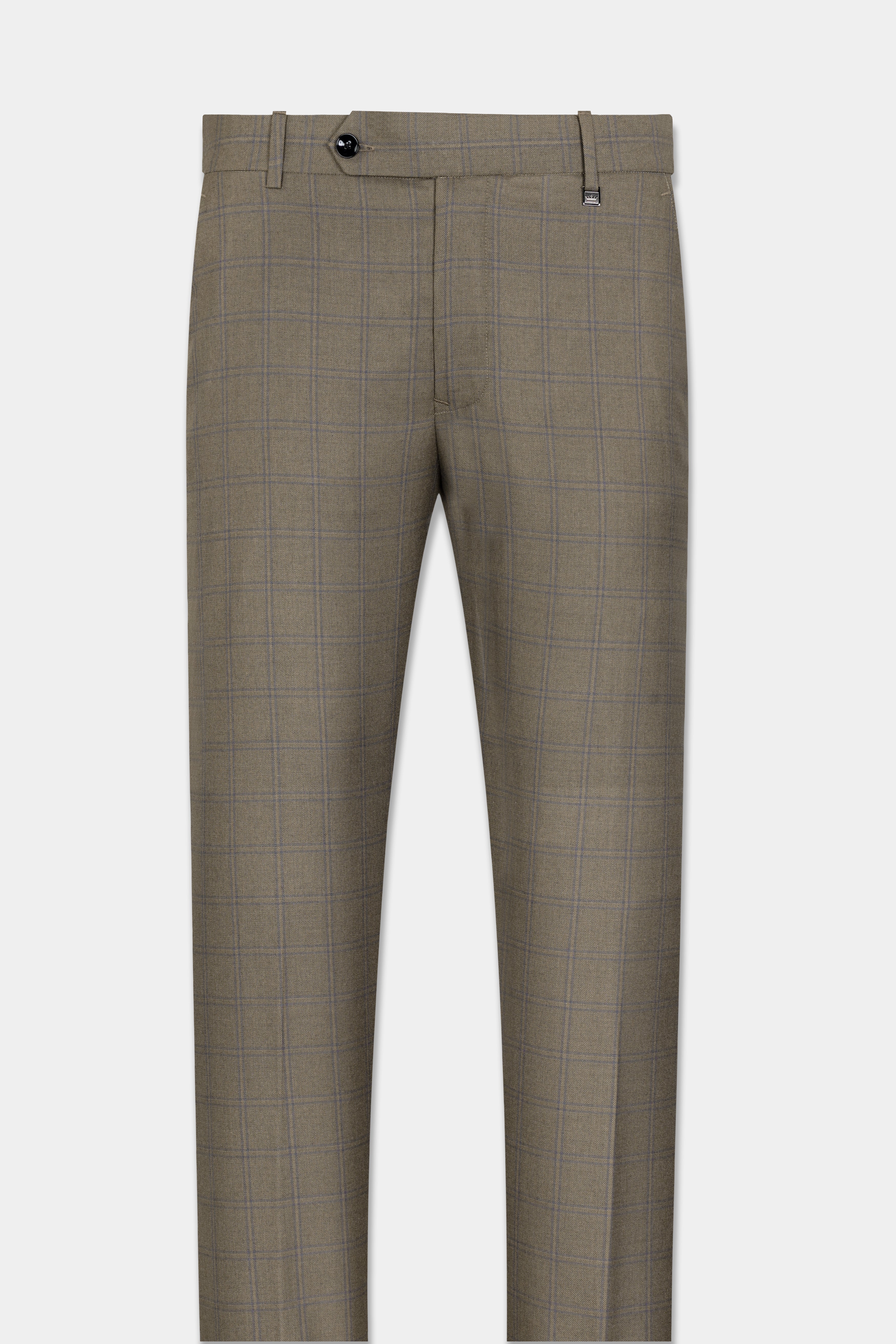 Makara Brown Checkered and Tortilla Brown Wool Rich Designer Suit