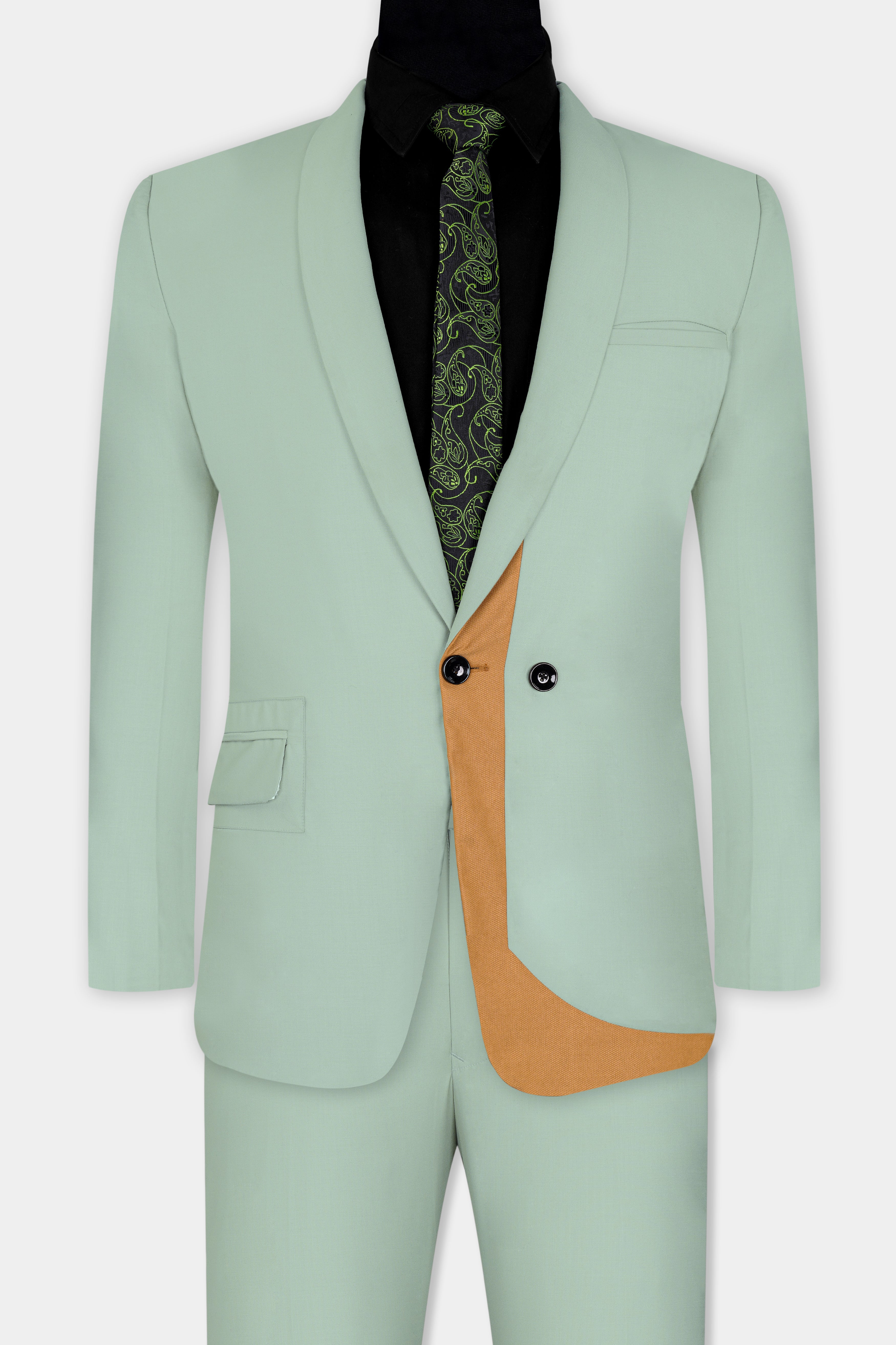 Xanadu Green and Twine Brown Wool Rich Designer Suit ST2938-D66-36, ST2938-D66-38, ST2938-D66-40, ST2938-D66-42, ST2938-D66-44, ST2938-D66-46, ST2938-D66-48, ST2938-D66-50, ST2938-D66-52, ST2938-D66-54, ST2938-D66-56, ST2938-D66-58, ST2938-D66-60