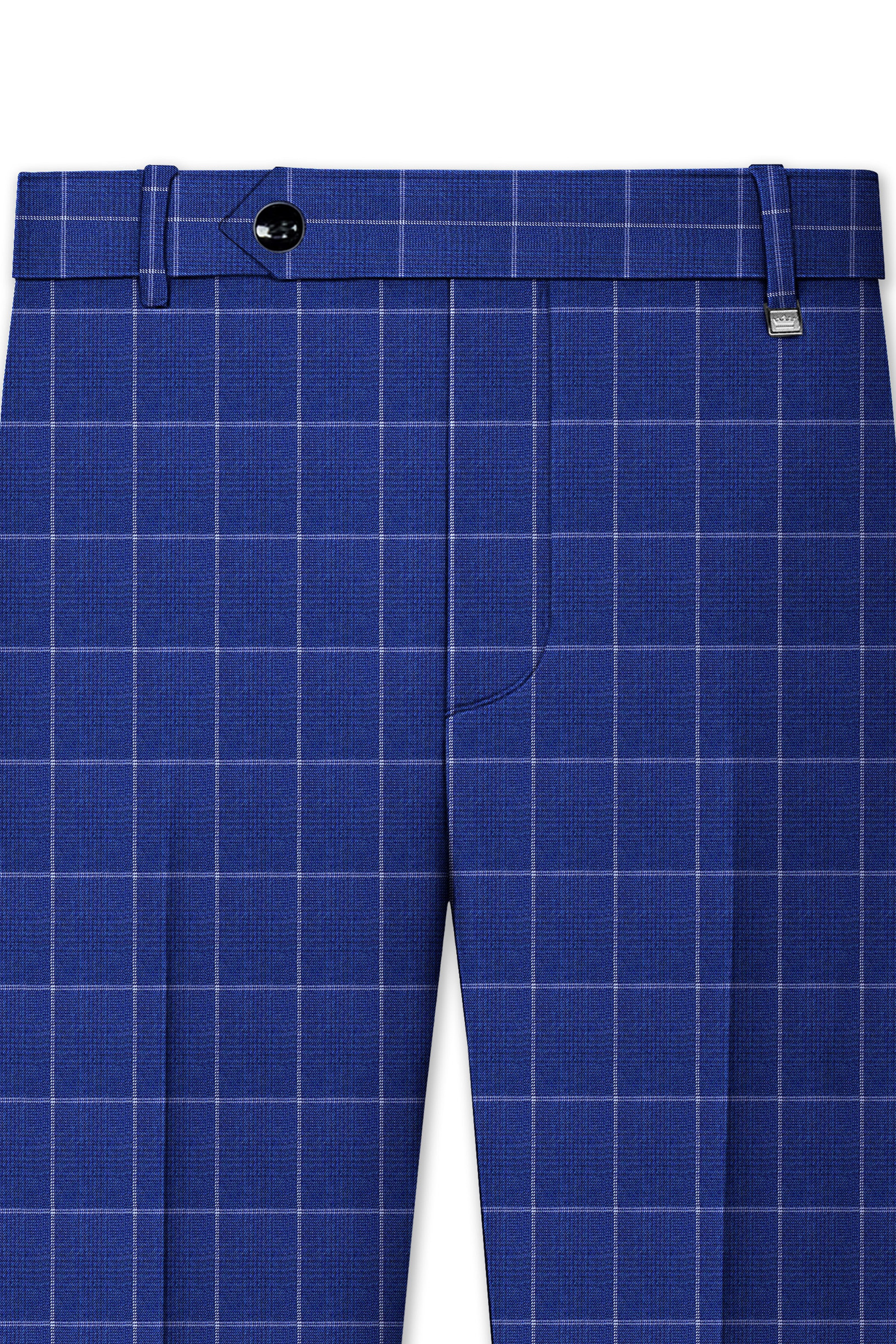 Rhino Blue Windowpane Wool Rich Double Breasted Suit