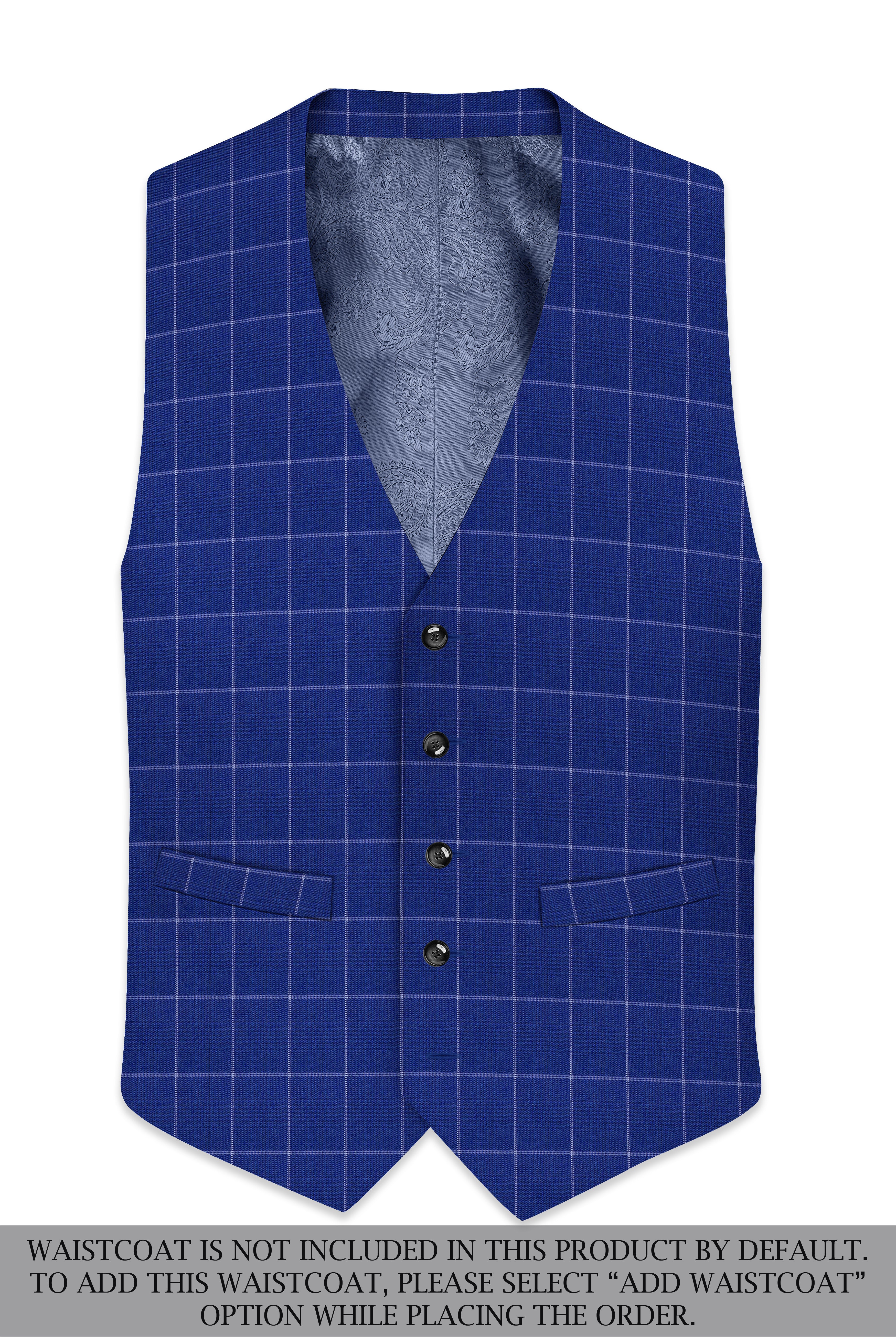 Rhino Blue Windowpane Wool Rich Double Breasted Suit