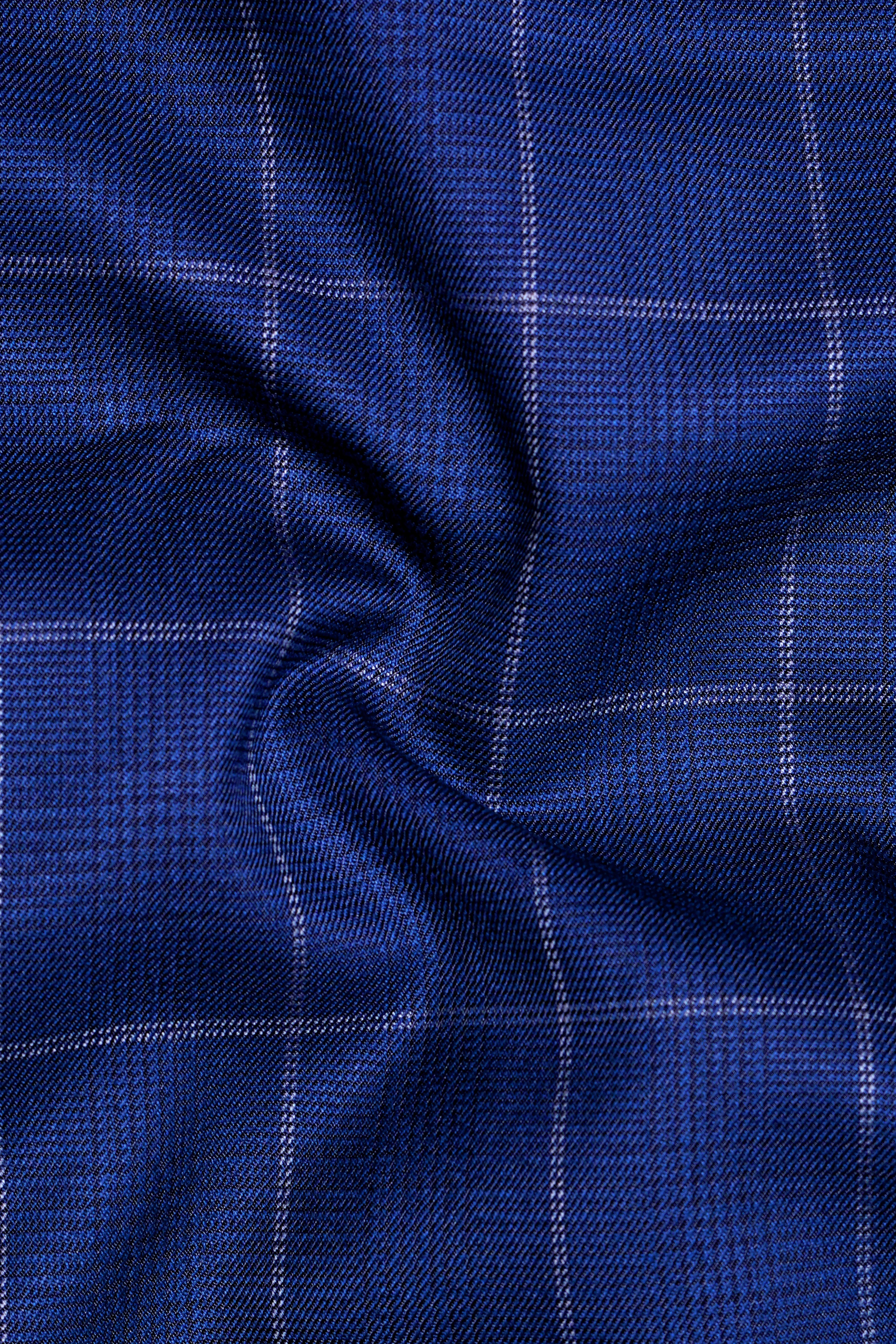Rhino Blue Windowpane Wool Rich Double Breasted Suit